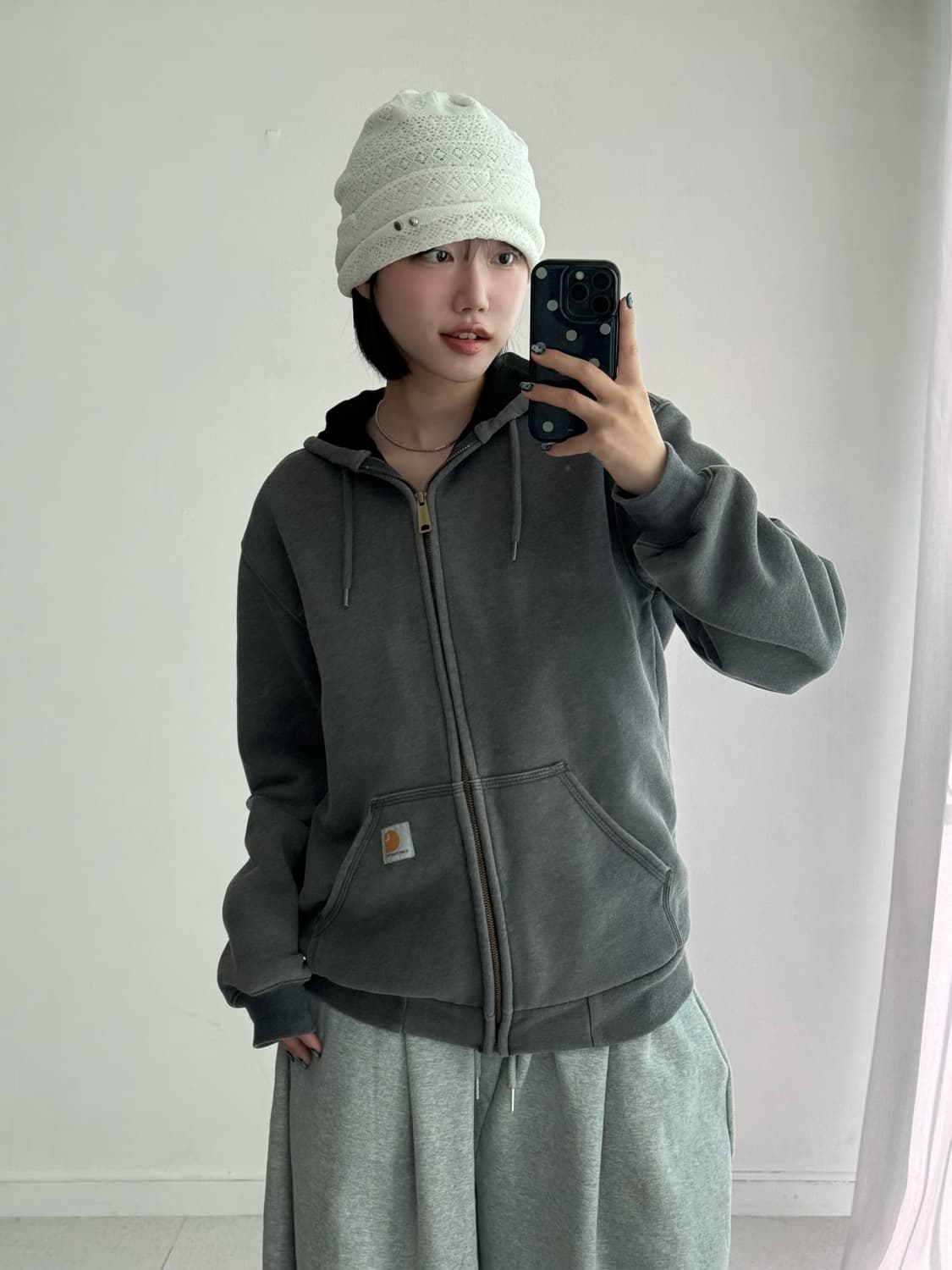 칼하트 차콜 후드집업 상품이미지4