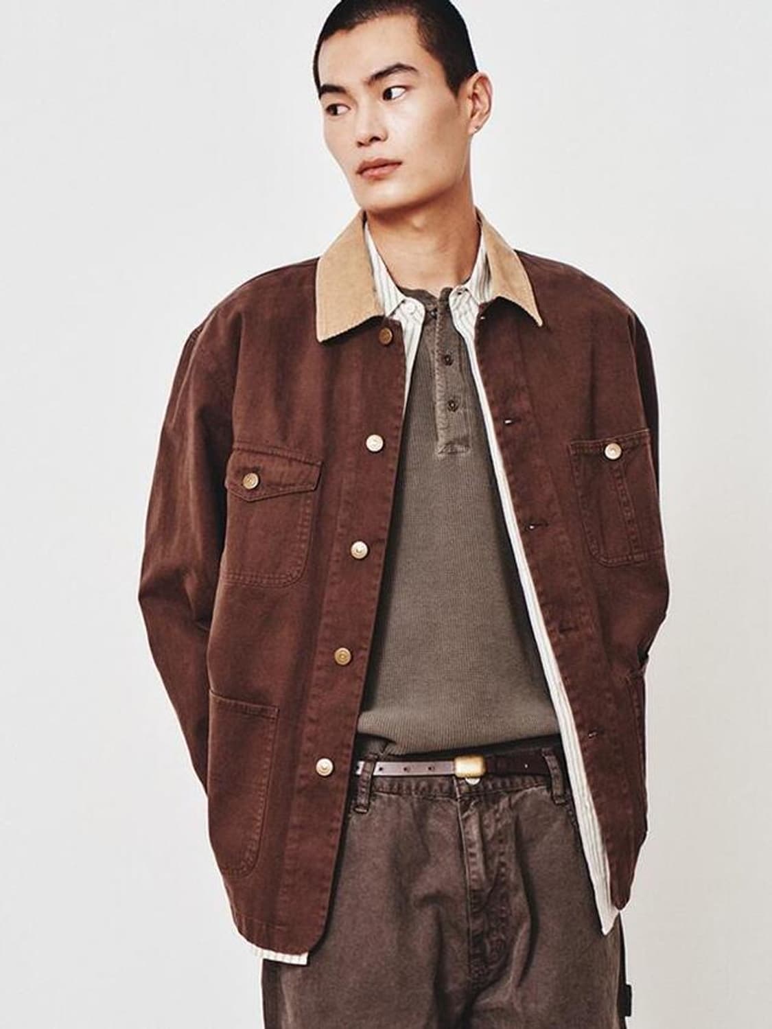 아트이프액츠 / 가먼트 워시드 초어자켓 빈티지 브라운 / XL 상품이미지1