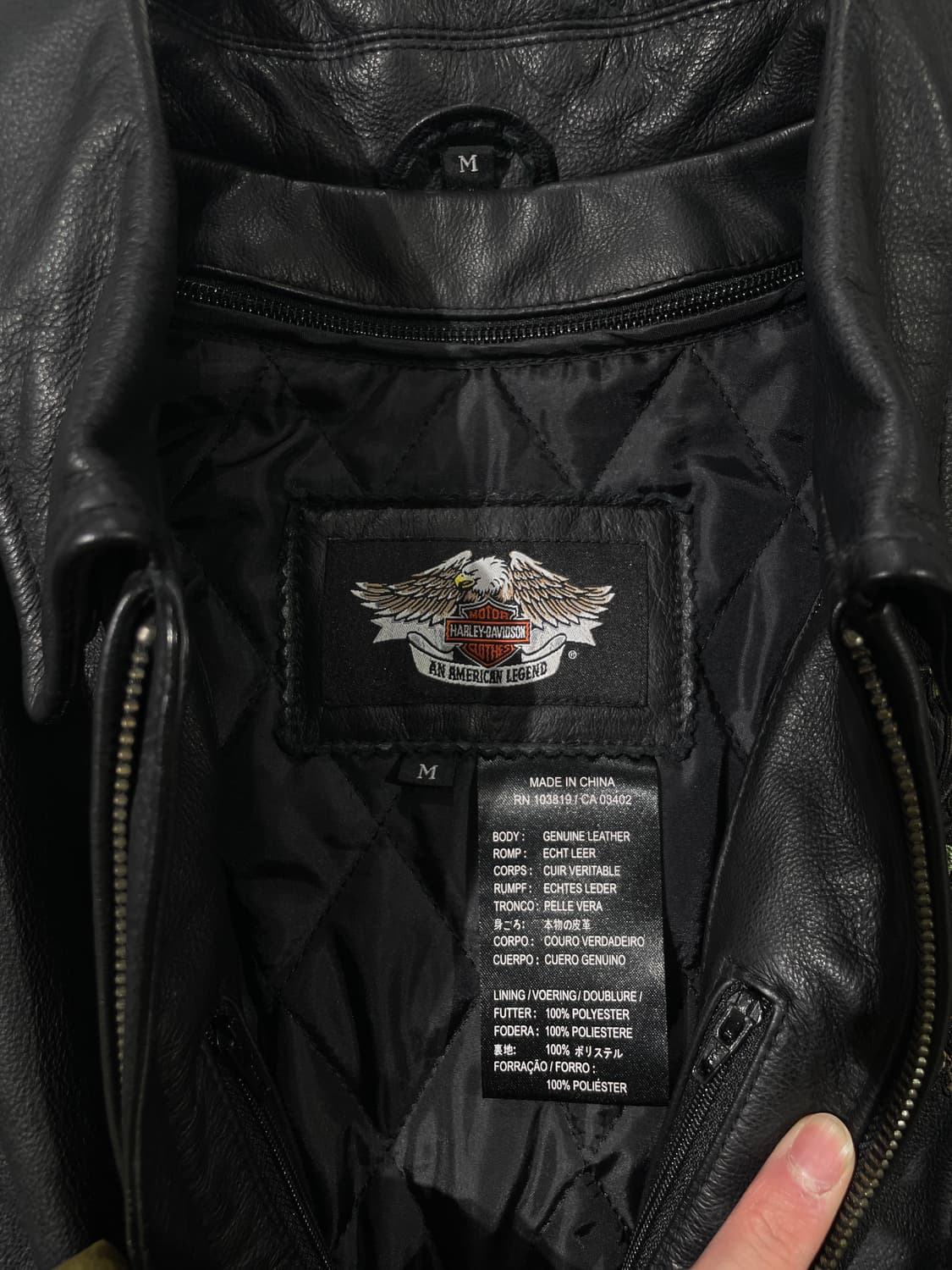 할리 데이비슨 우먼 블랙 레더 라이더 자켓 상품이미지7