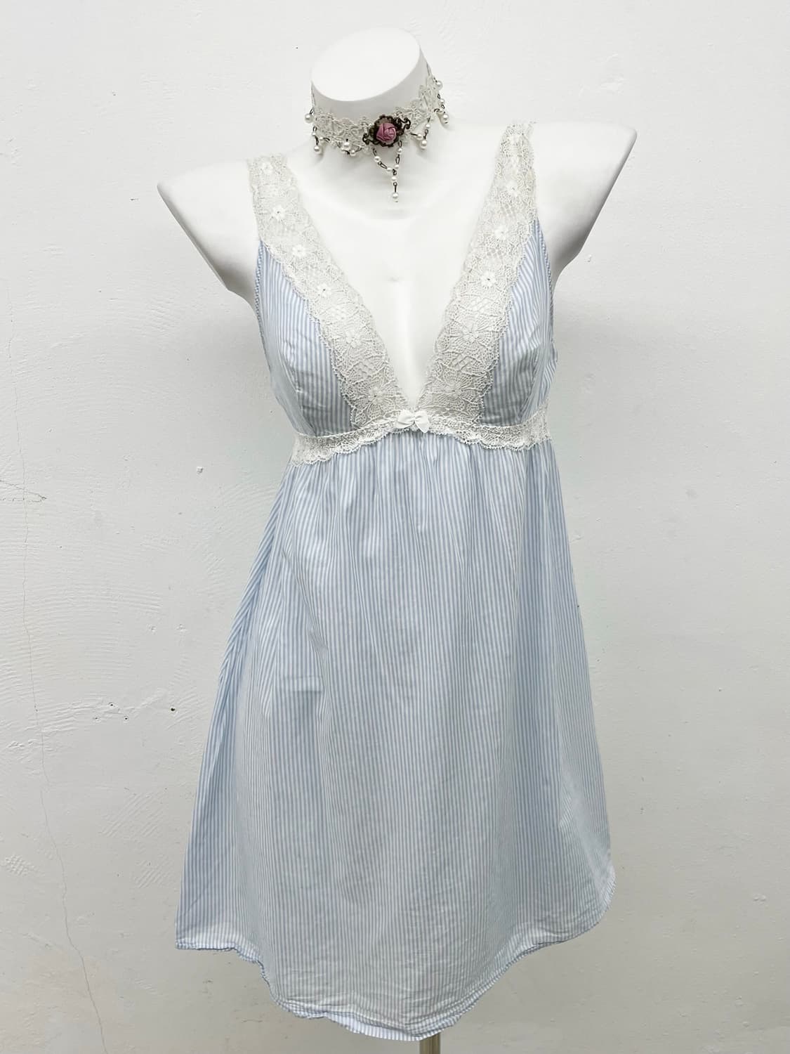 마린 스트라이프 레이스 슬립 상품이미지1