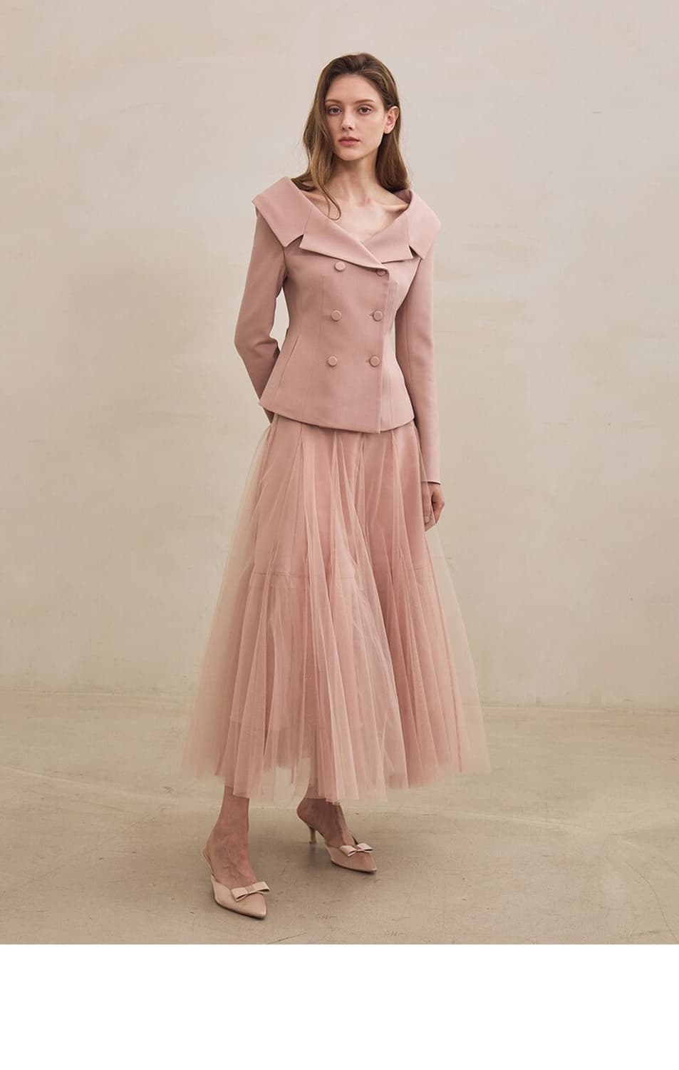 그레이스유 Etoile Banding Sha Skirt (Pink) 상품이미지1