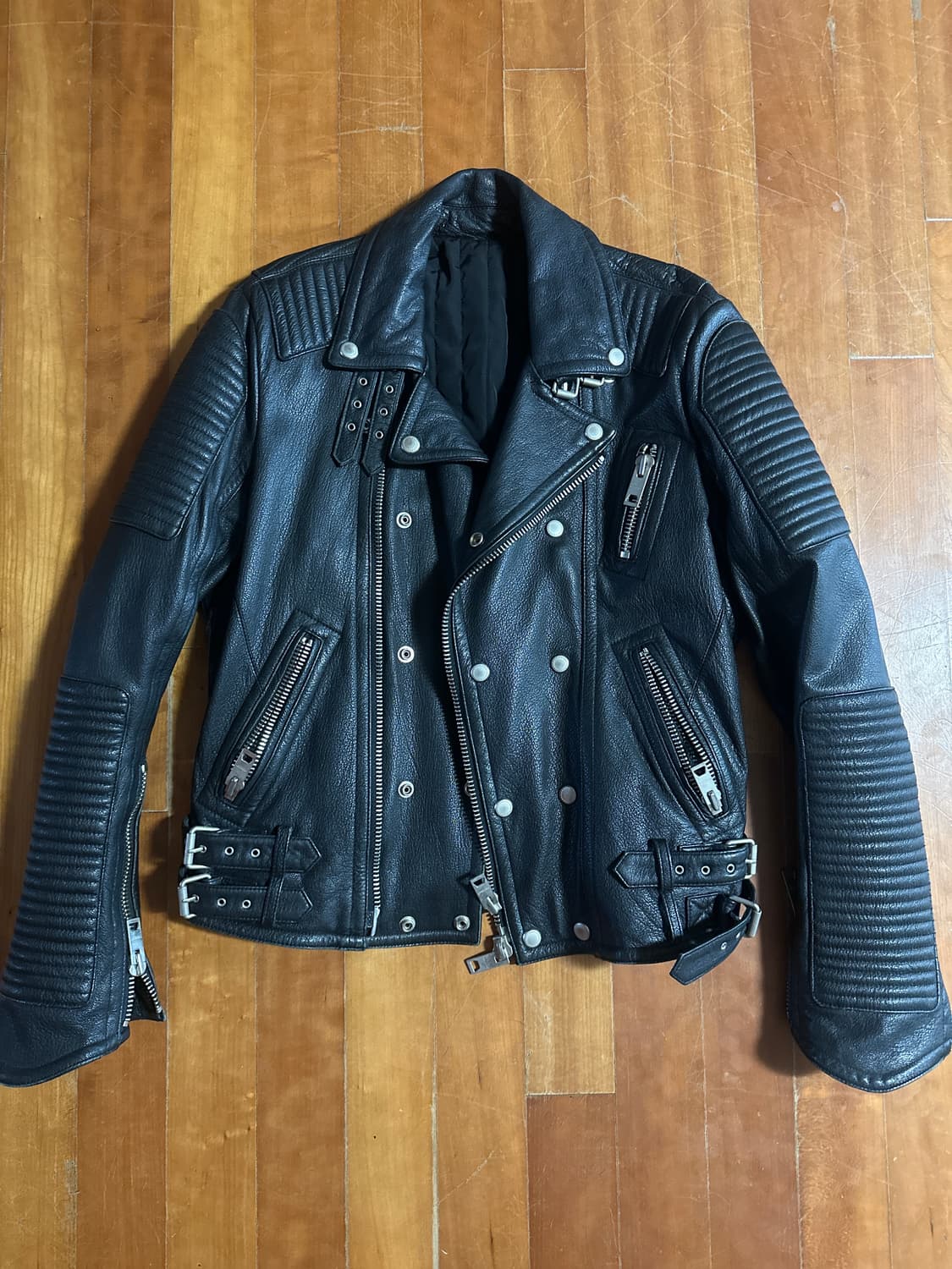  프로섬 바이커 고트스킨 레더 자켓 상품이미지1