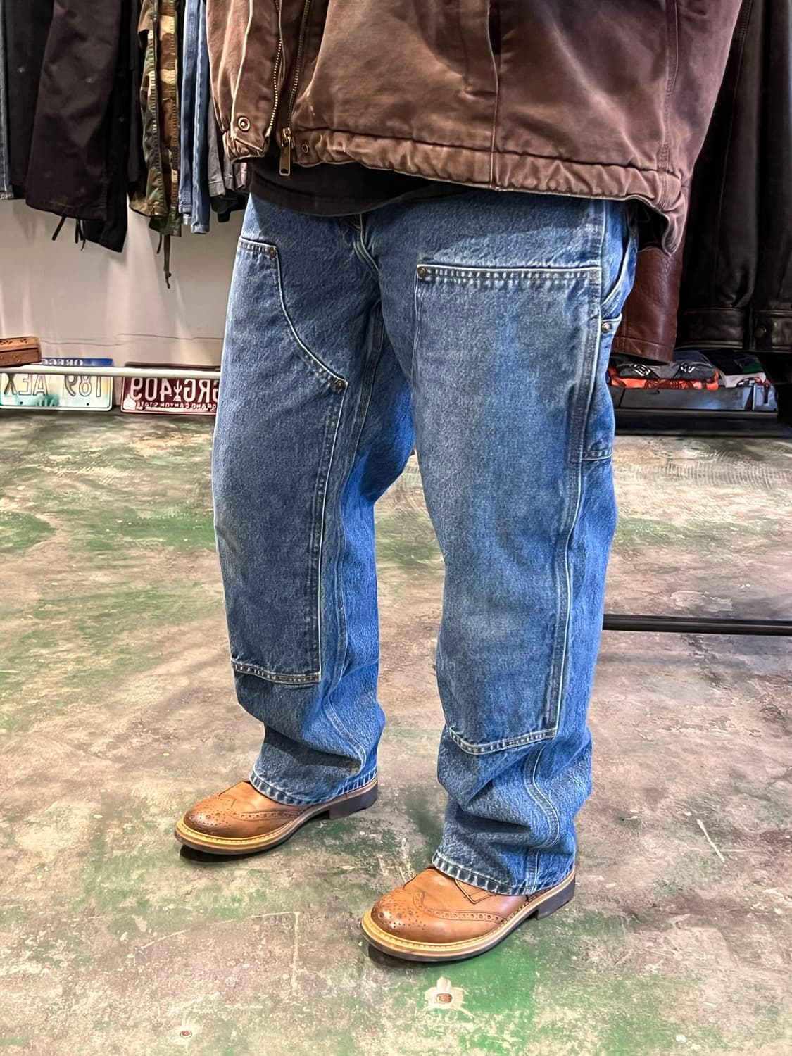 칼하트 B73 DST 더블니 데님 카펜터 팬츠 덩가리핏 USA 원단 상품이미지2