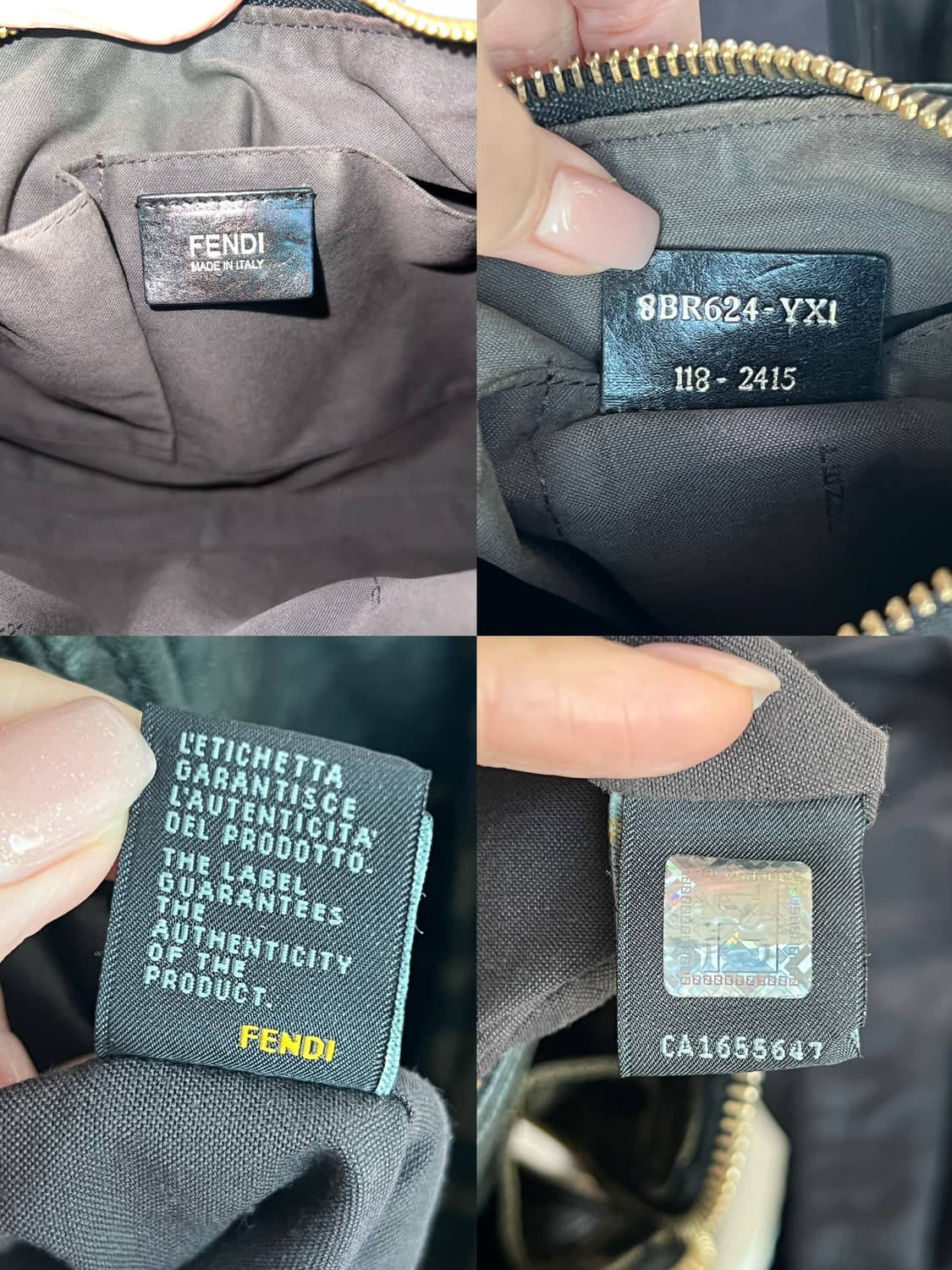 펜디 블랙 레더 호보백 상품이미지10