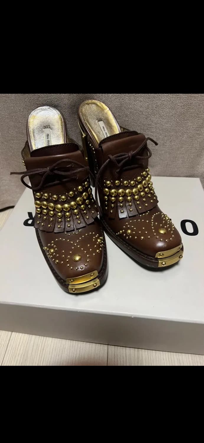 미우미우 힐 뮬 miu miu heel mules 상품이미지6