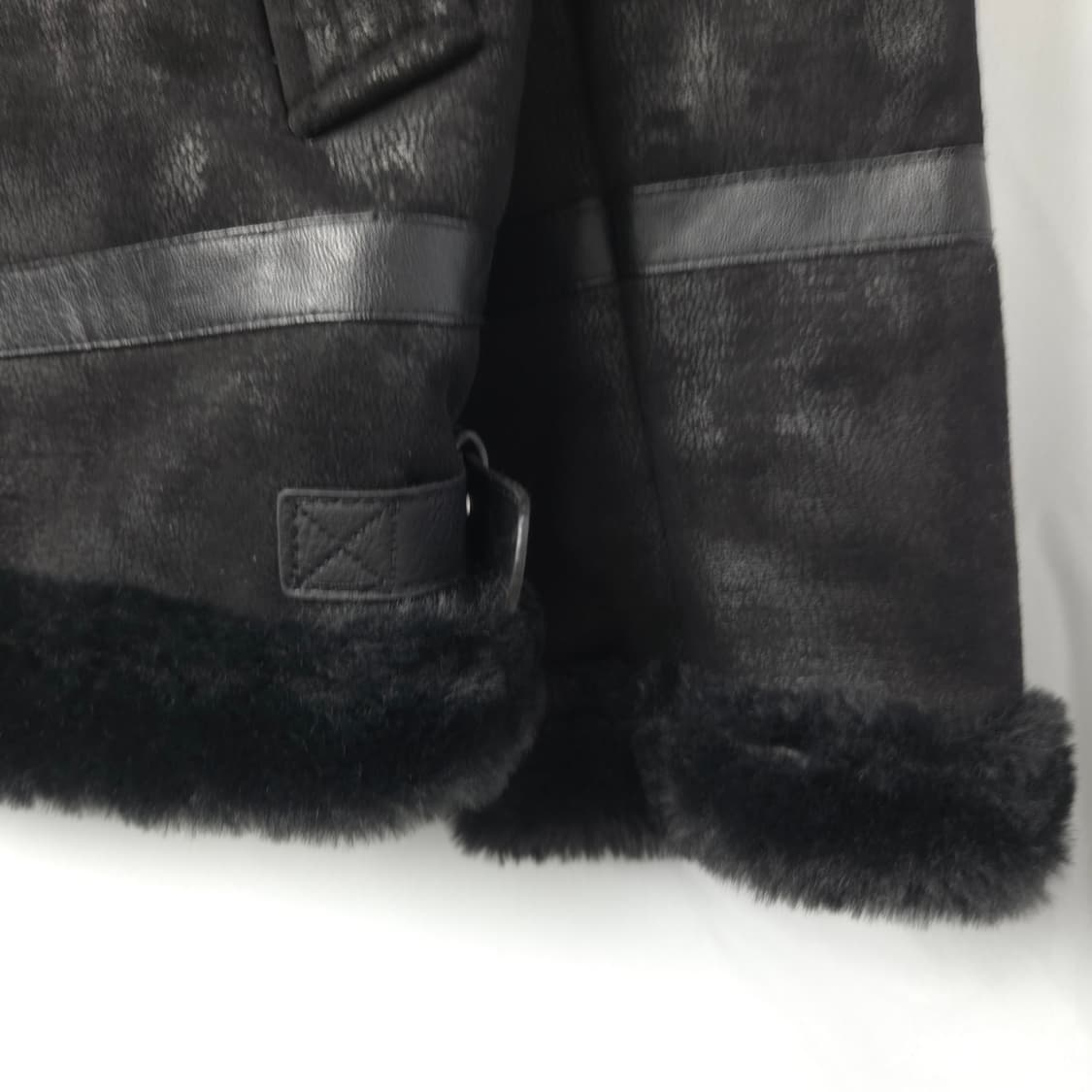 남 M 지플리시 스웨이드 블랙 무스탕 자켓 점퍼 상품이미지5
