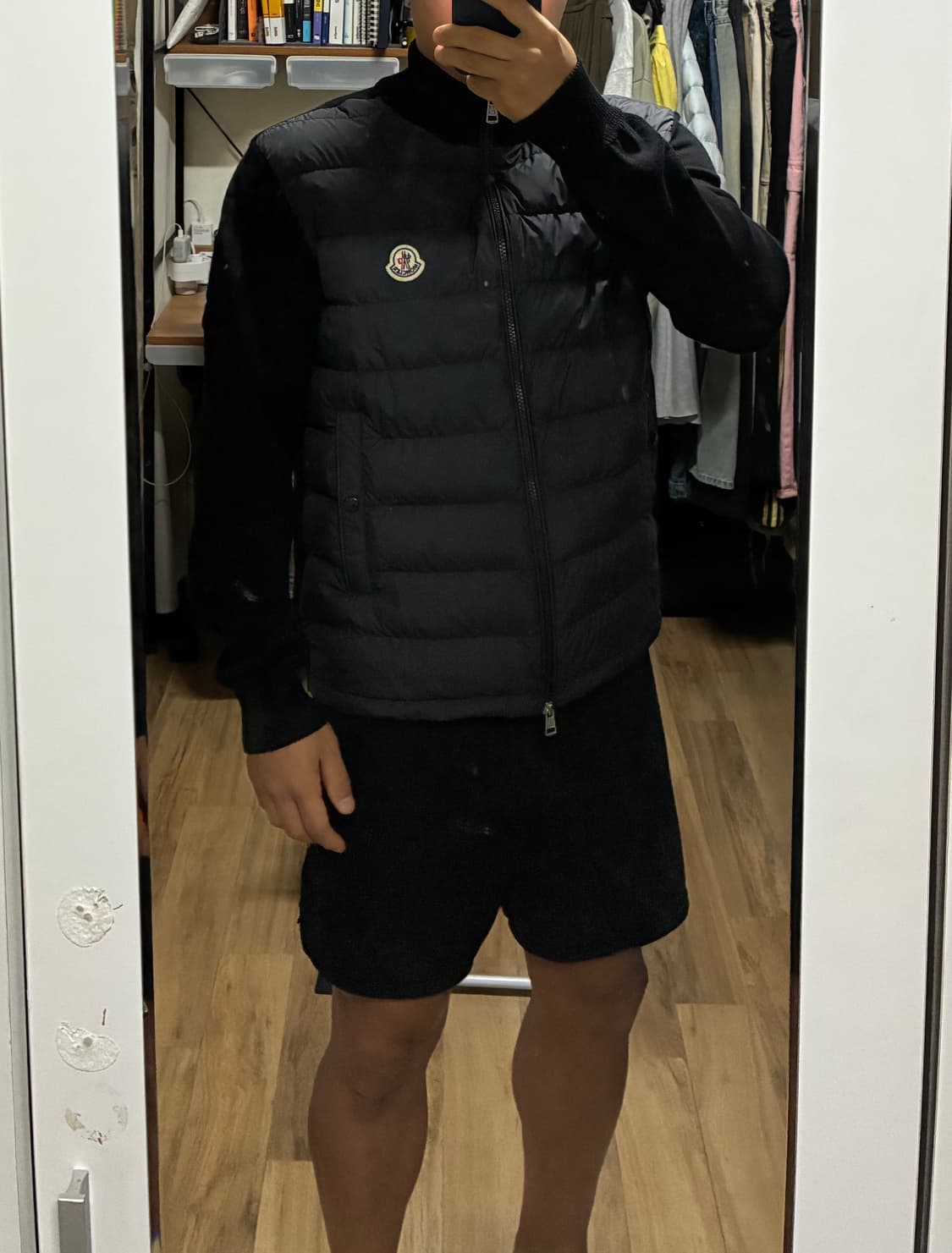 몽클레어 패딩 코튼 집업 가디건 블랙 - 24SS (M) 상품이미지10