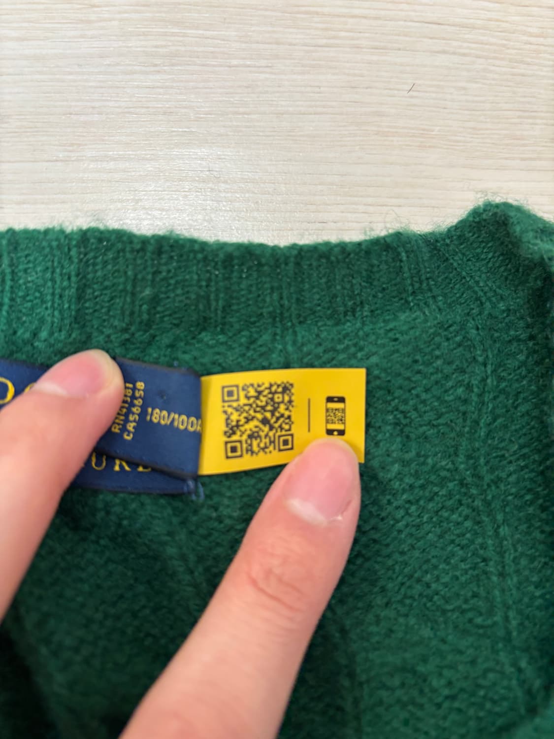 폴로 랄프로렌 캐시미어 울 케이블 니트_L size 상품이미지6