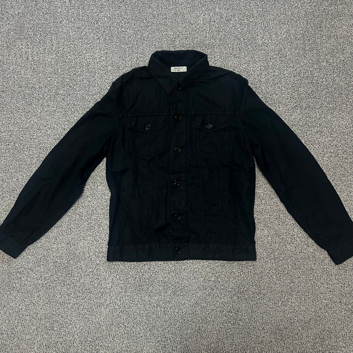 EDIFICE Black Trucker Shirt Jacket. 상품이미지1