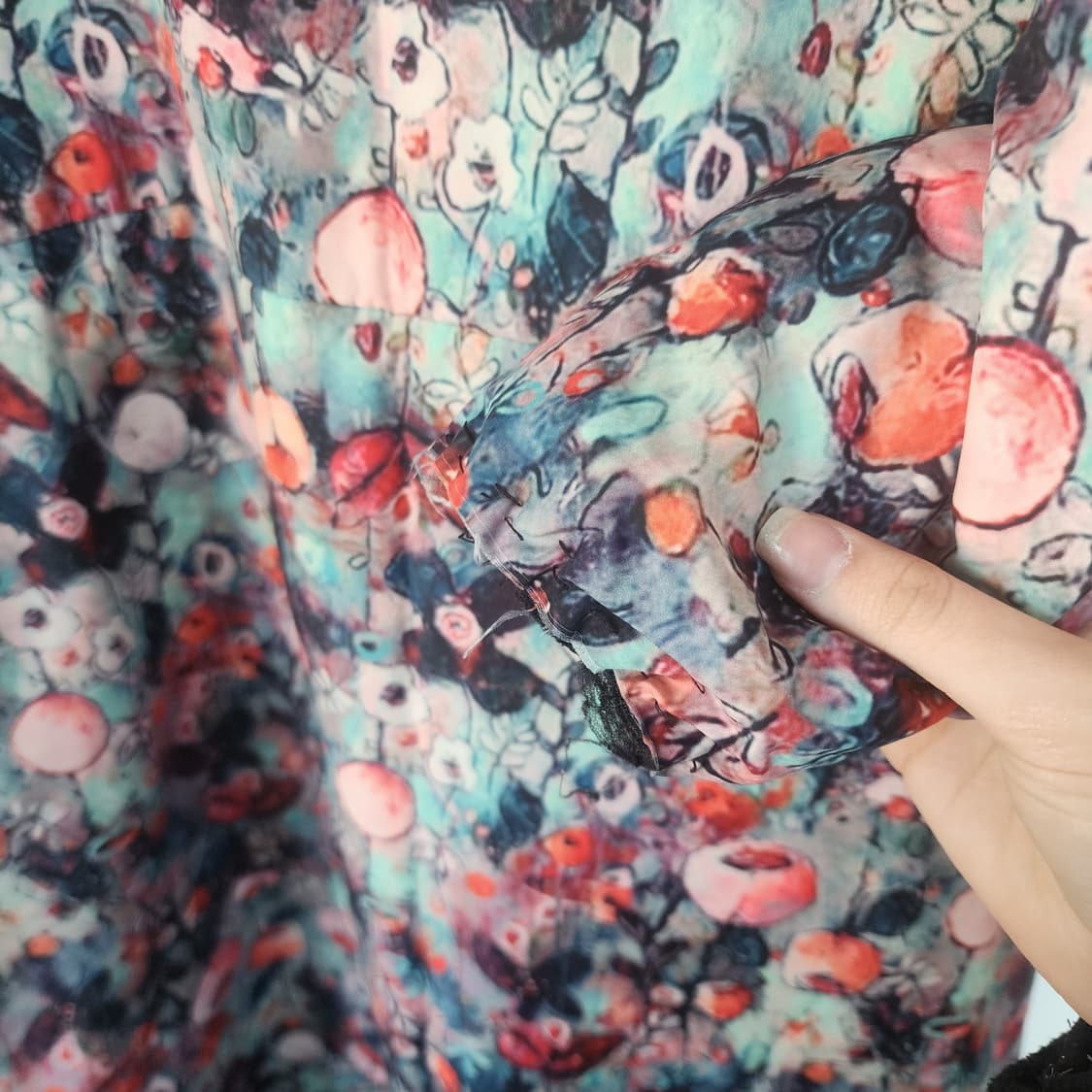 플라워 패턴 칠부 소매 원피스 상품이미지4