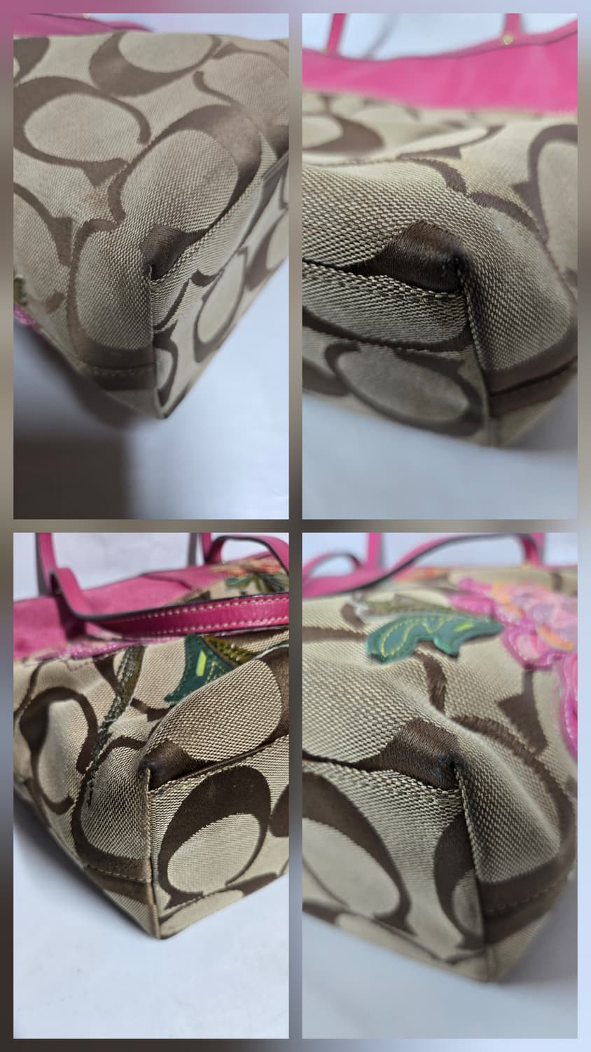 코치 시그니처 플라워 핑크 숄더토트백 상품이미지5