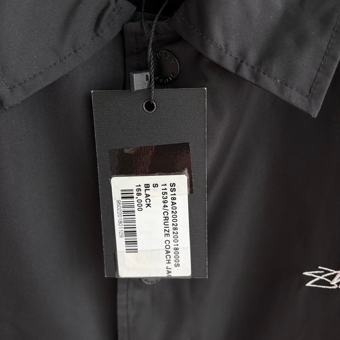 새상품(S)스투시 로고 코치자켓 블랙 상품이미지3