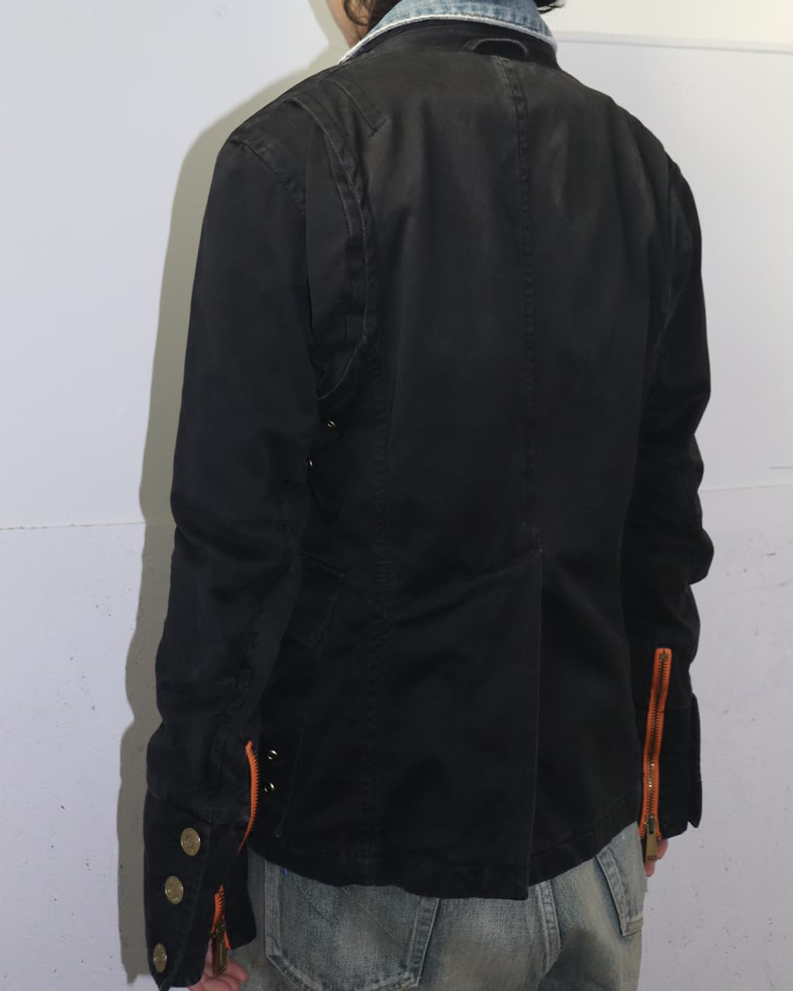 디스퀘어드2 05SS 데님 레이어드 밀리터리 자켓 블랙 상품이미지3