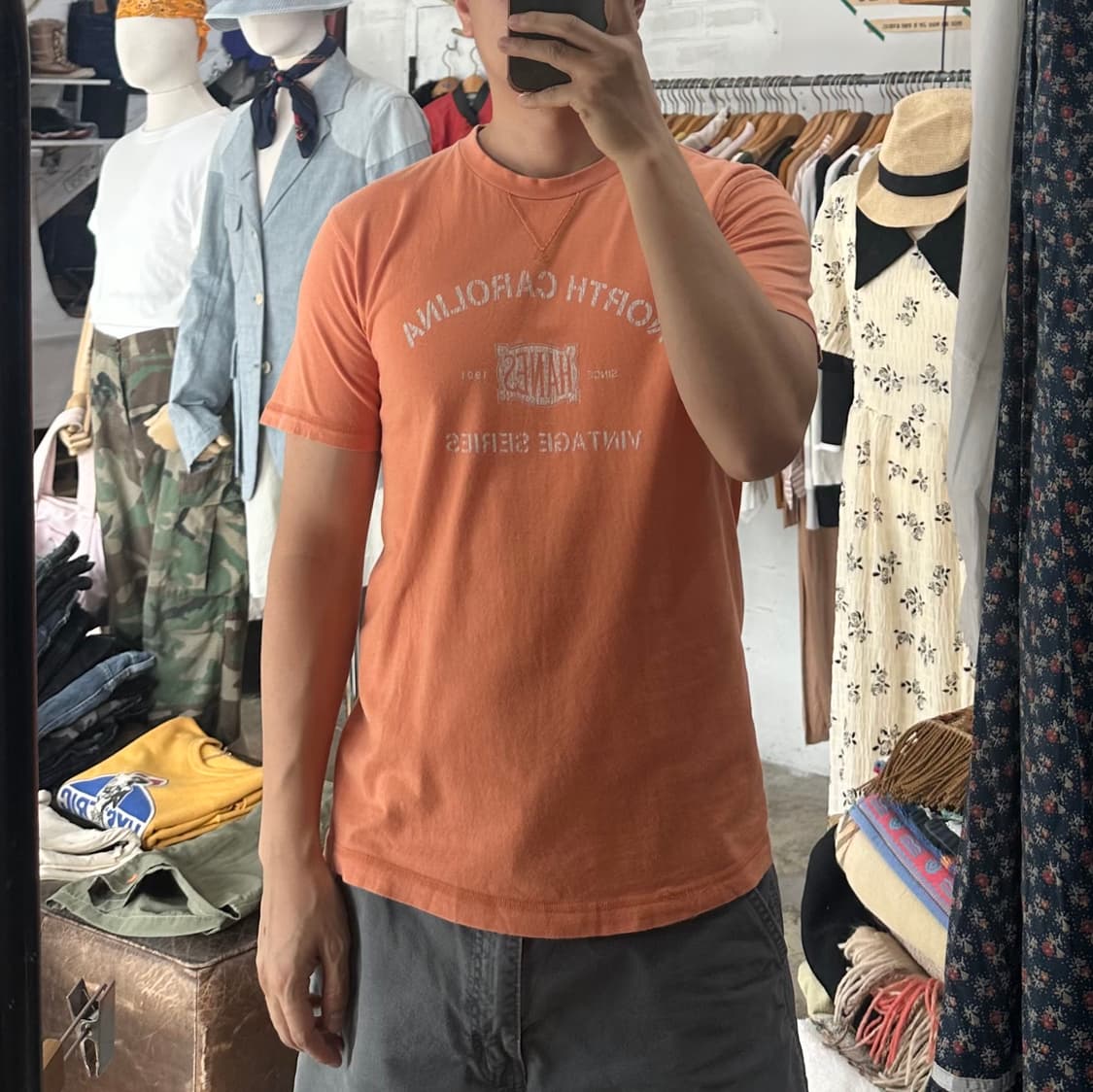 (착용컷) Hanes 프린팅 반팔 티셔츠 (95) 상품이미지3