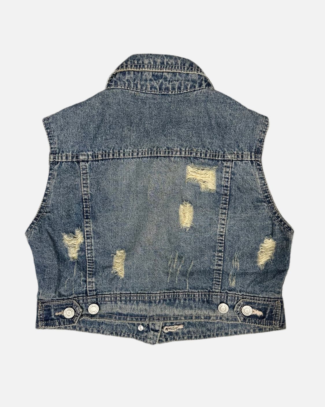 damage crop denim vest 상품이미지4