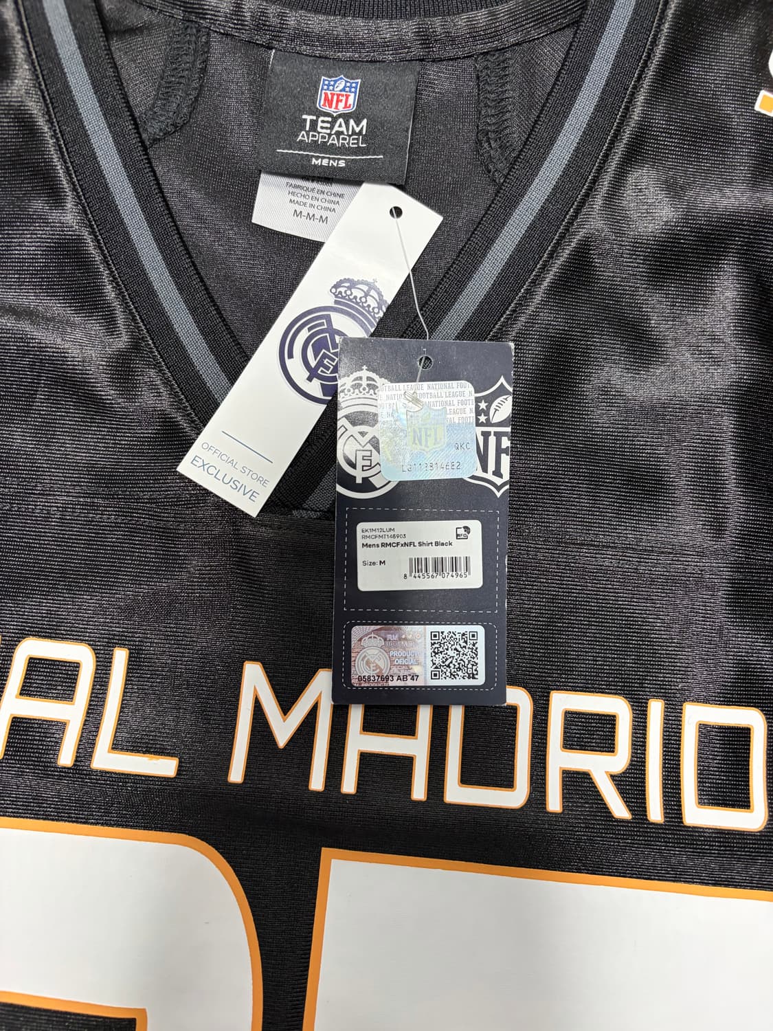Mens Real Madrid x NFL Shirt Black 상품이미지3