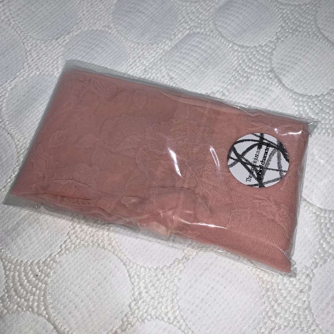 새상품 핑크 얇은 로즈 자카드 스타킹 상품이미지5