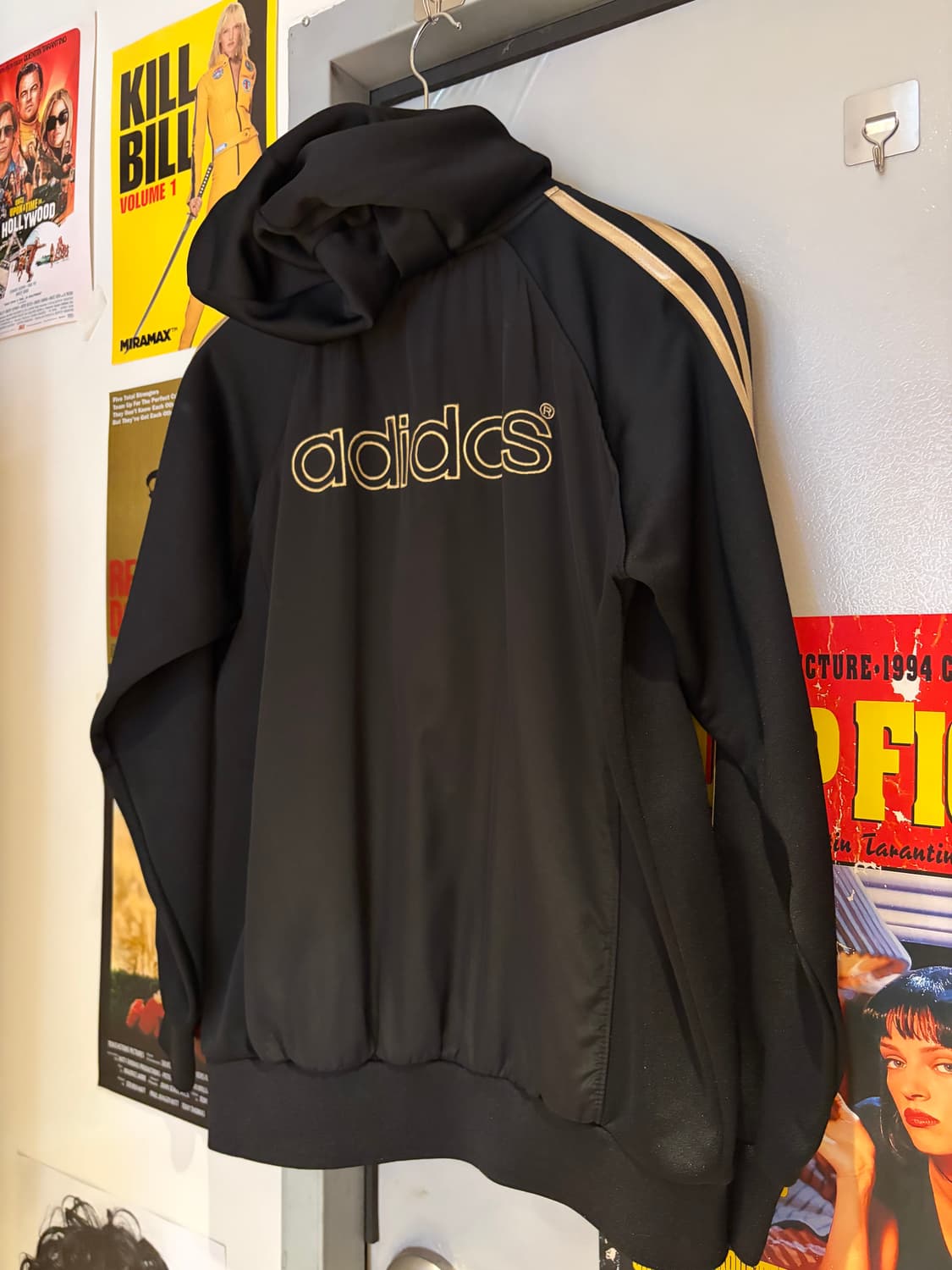 아디다스 블랙 골드 후드 트랙탑 져지 상품이미지4
