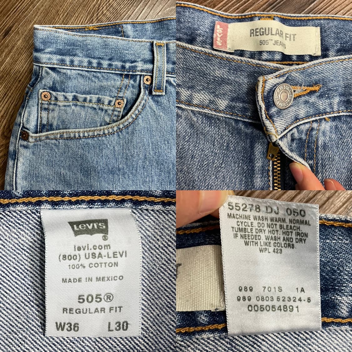 00s 리바이스 505 멕시코제 레귤러핏 데님 팬츠 상품이미지7
