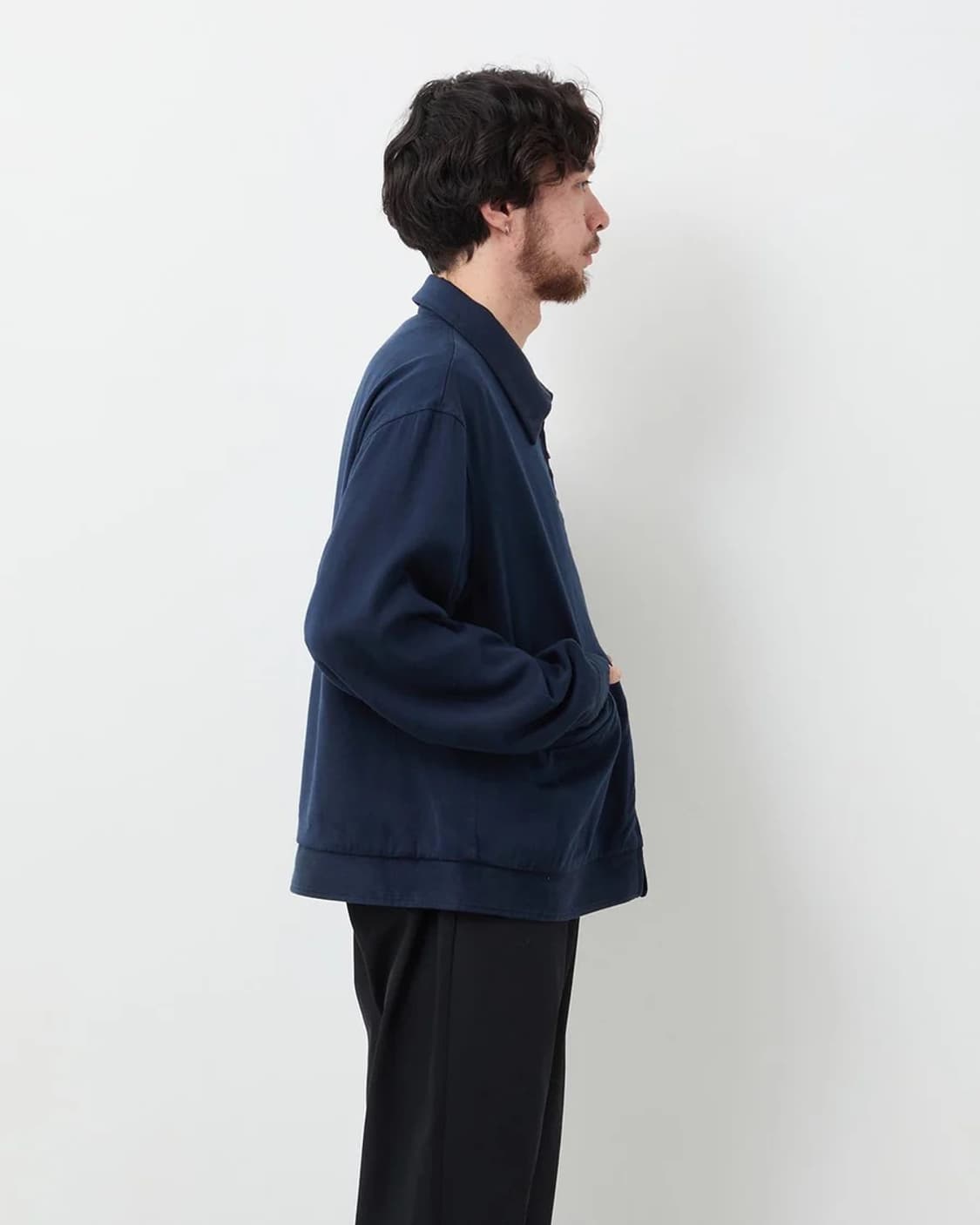26SS A.presse 아프레쎄 워시드 실크 레이온 개버딘 자켓 네이비 상품이미지4
