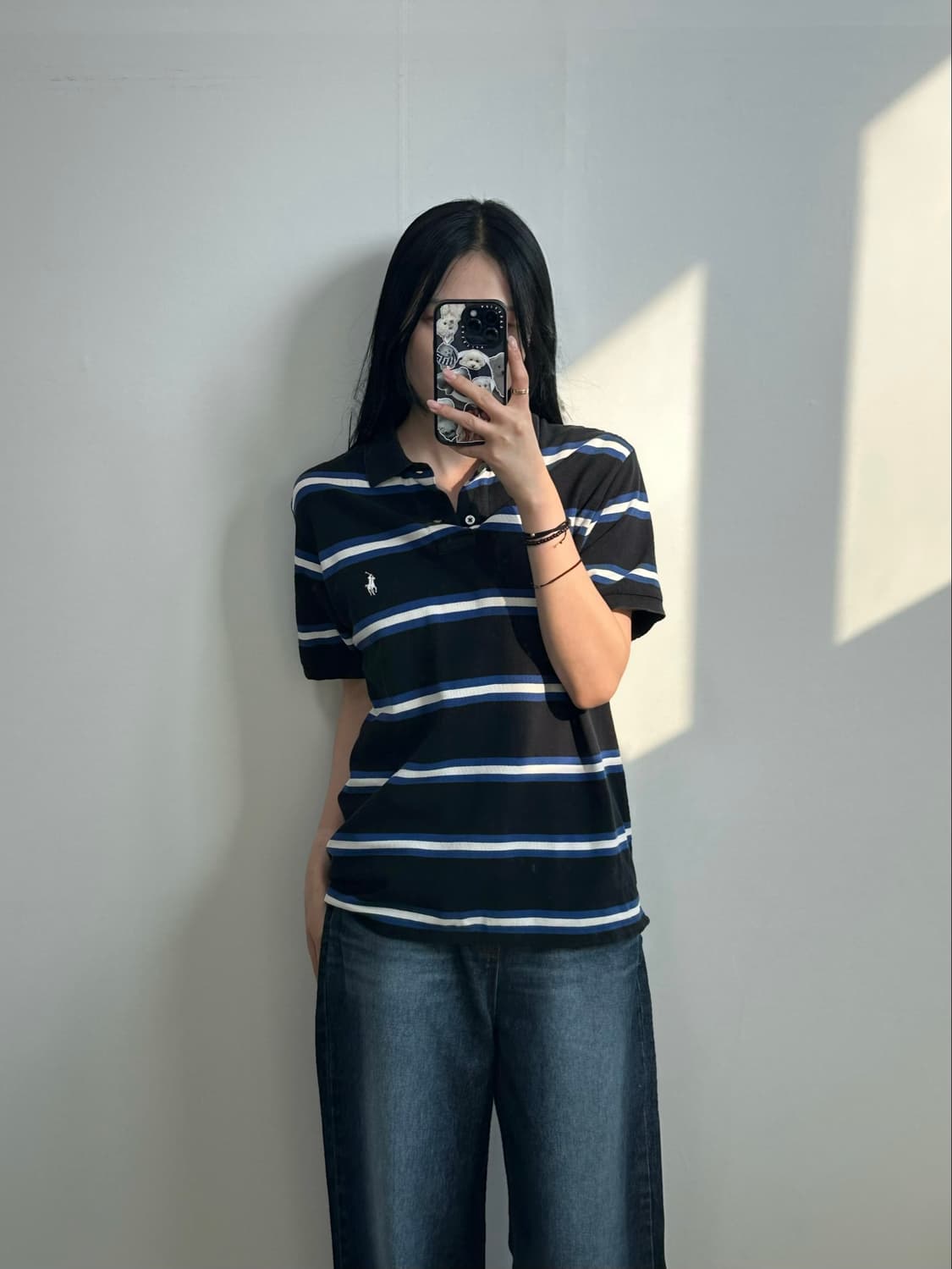 폴로 랄프로렌 자수로고 단가라 피케 반팔 카라 티셔츠 상품이미지1