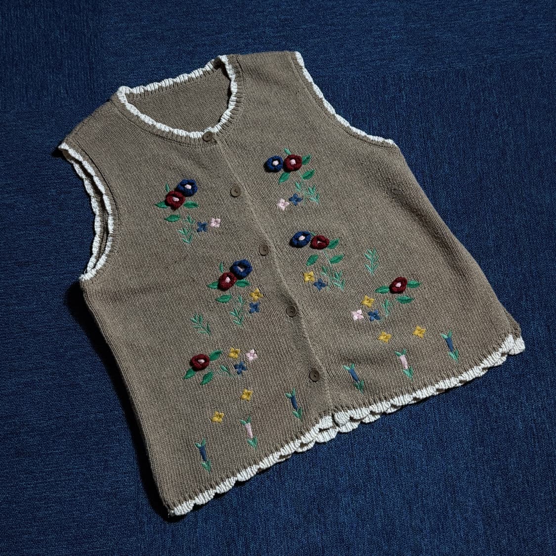 모리걸 플라워 니트 베스트 상품이미지1