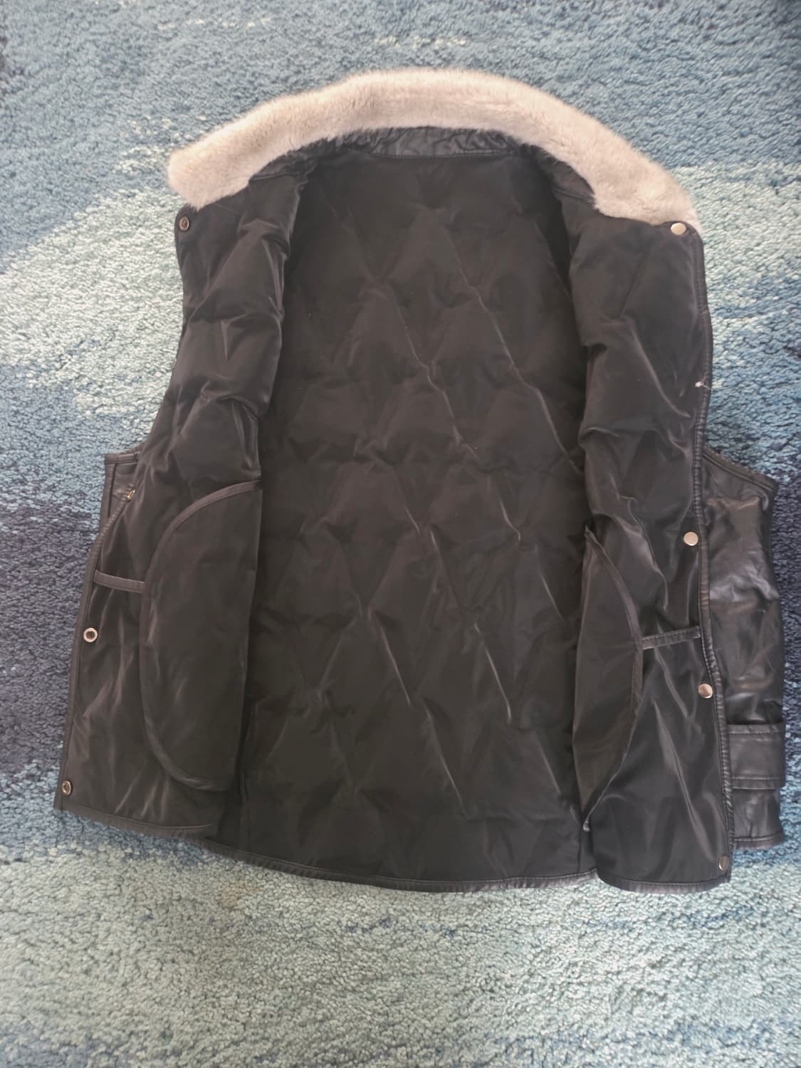 Quilted 가죽 leather duck 패딩 vest 상품이미지3