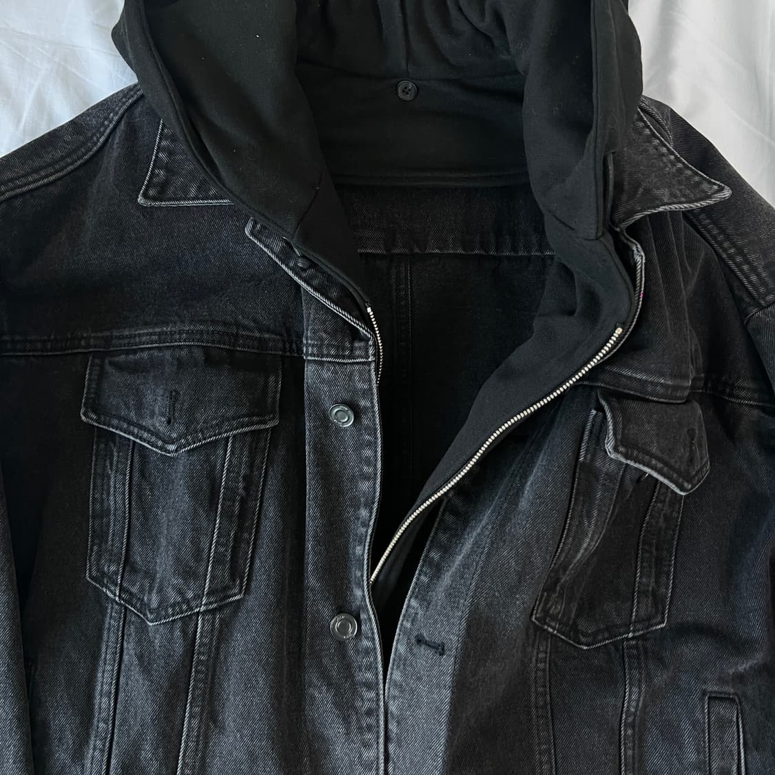 D answer 디앤써 후드 트러커 블랙 자켓 상품이미지2