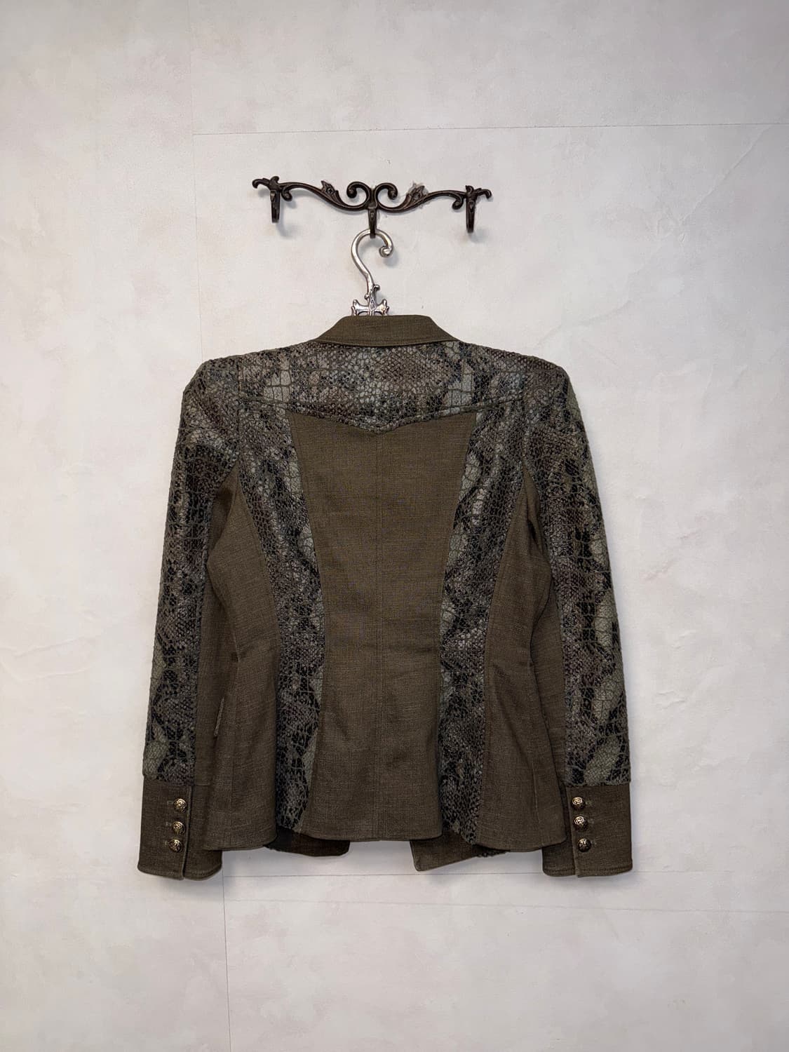 Jessi Newyork khaki python button setup  상품이미지7