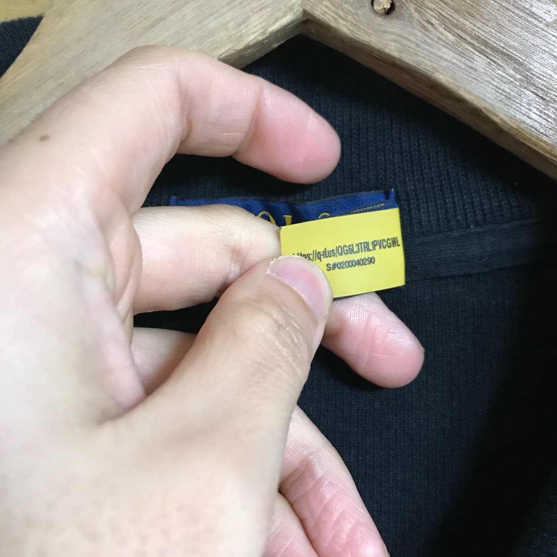 폴로 신형라인 큐알정품 검정 면코튼 반집업 상품이미지5