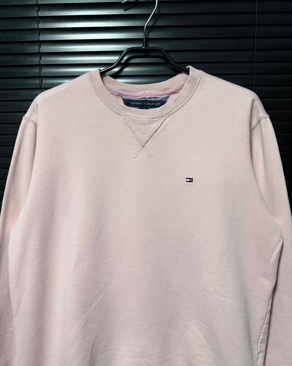 타미 힐피거 핑크 맨투맨 스웻 셔츠 로고 자수 S 90 라운드넥 로리 상품이미지3