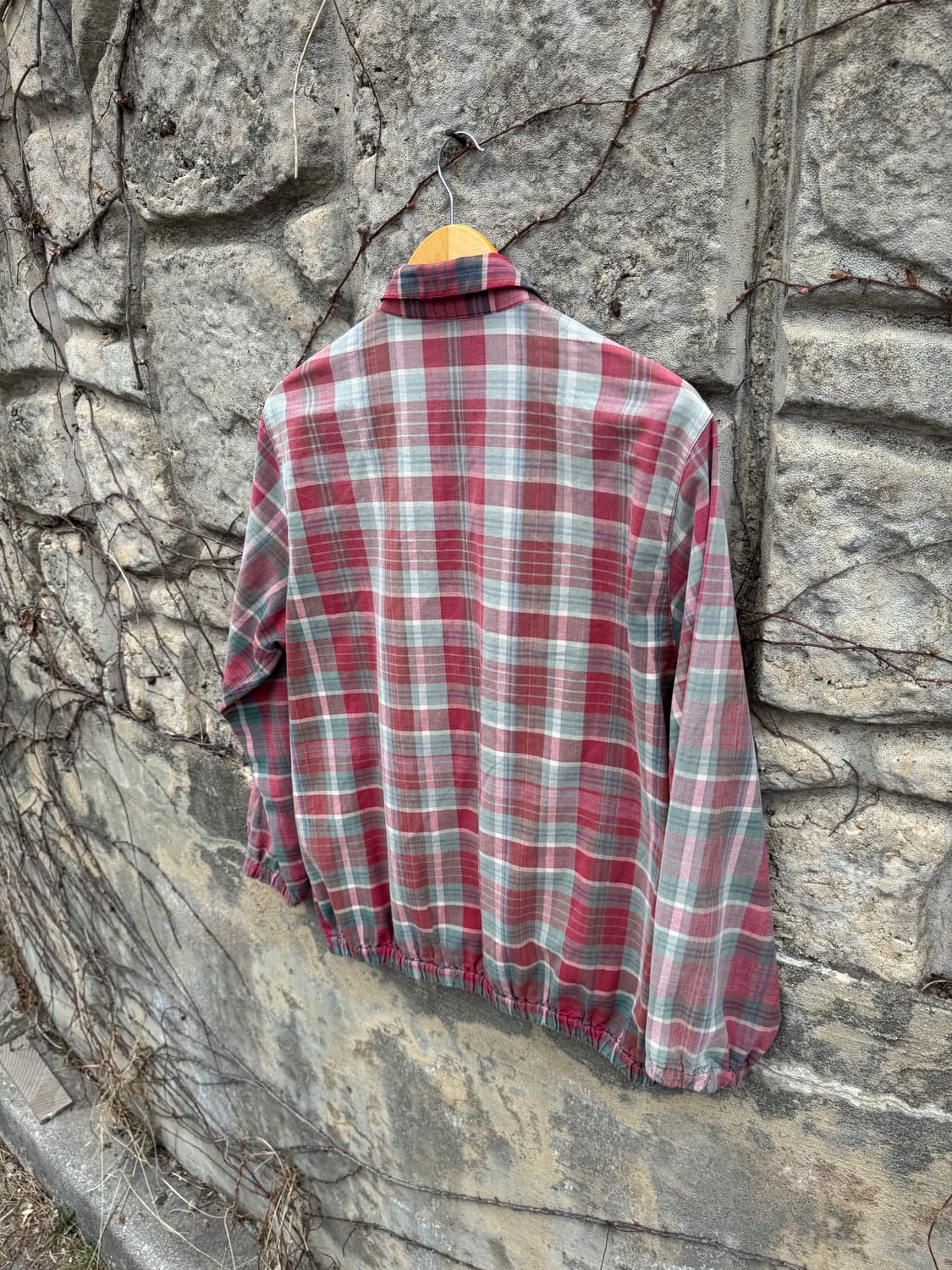 80~90s 폴로 랄프로렌 빈티지 페이딩 핑크 체크 스윙톱 자켓 상품이미지4