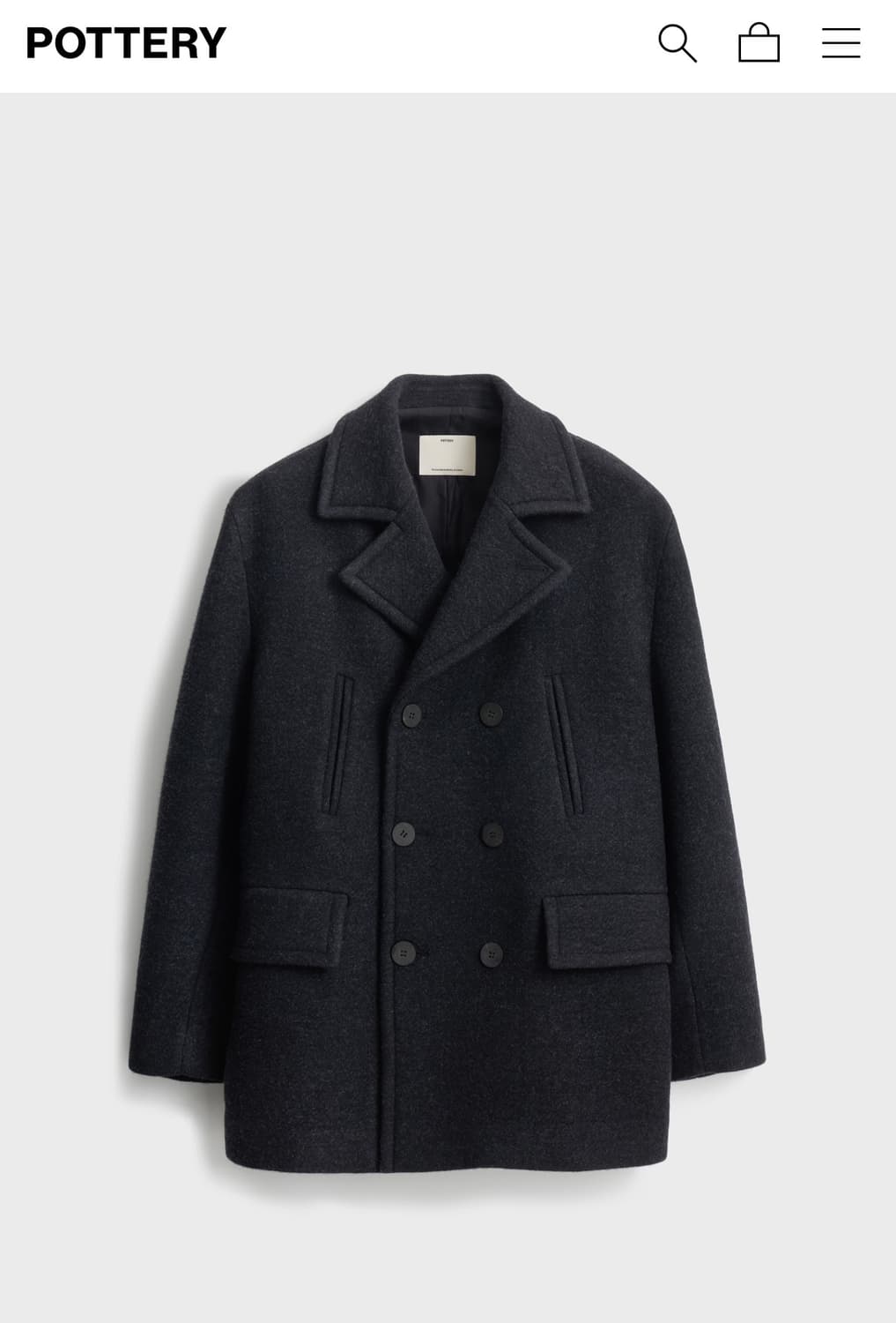 포터리 멜톤 울 피코트(차콜블랙) 상품이미지1