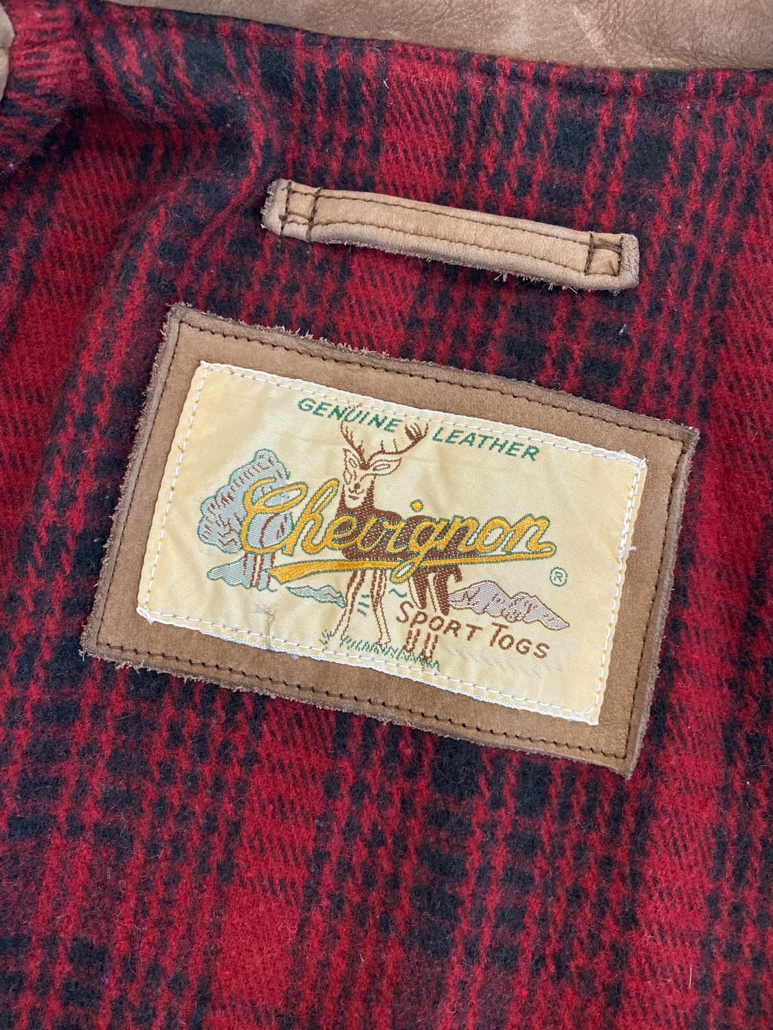 8-90's 쉐비뇽 소가죽 헌팅 자켓 상품이미지8