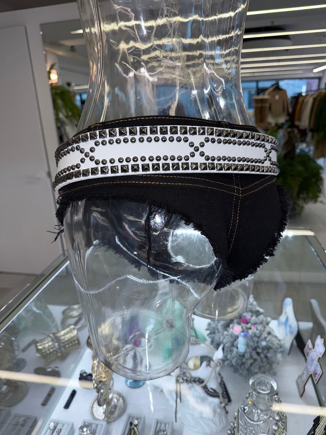 stud wide leather belt 상품이미지2