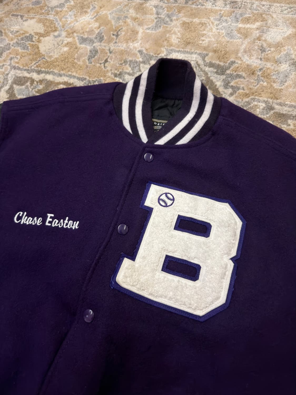 [할로웨이] 90s USA 딥퍼플 바시티 자켓 (XL/오버핏) 상품이미지2