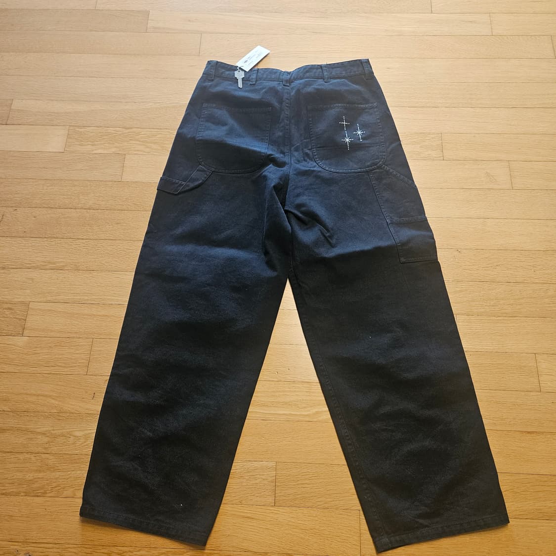 아오이로 페이크 스터드 더블니 팬츠 데님 블랙 1사이즈  상품이미지6