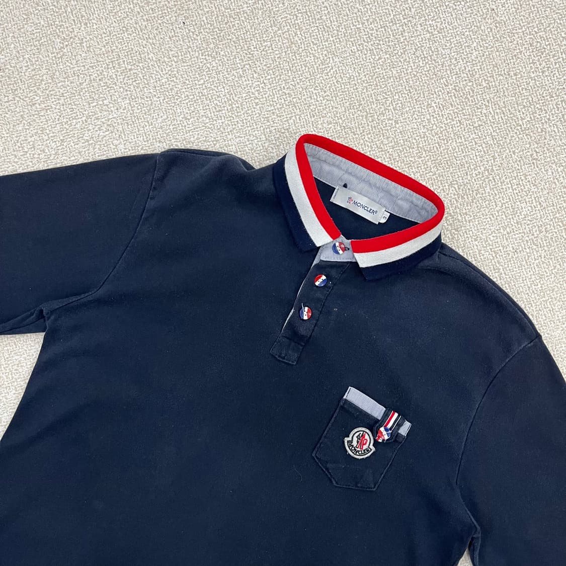 [M정도] 남성 명품 빈티지 포켓 와펜 긴팔 카라 티셔츠 3955 상품이미지4