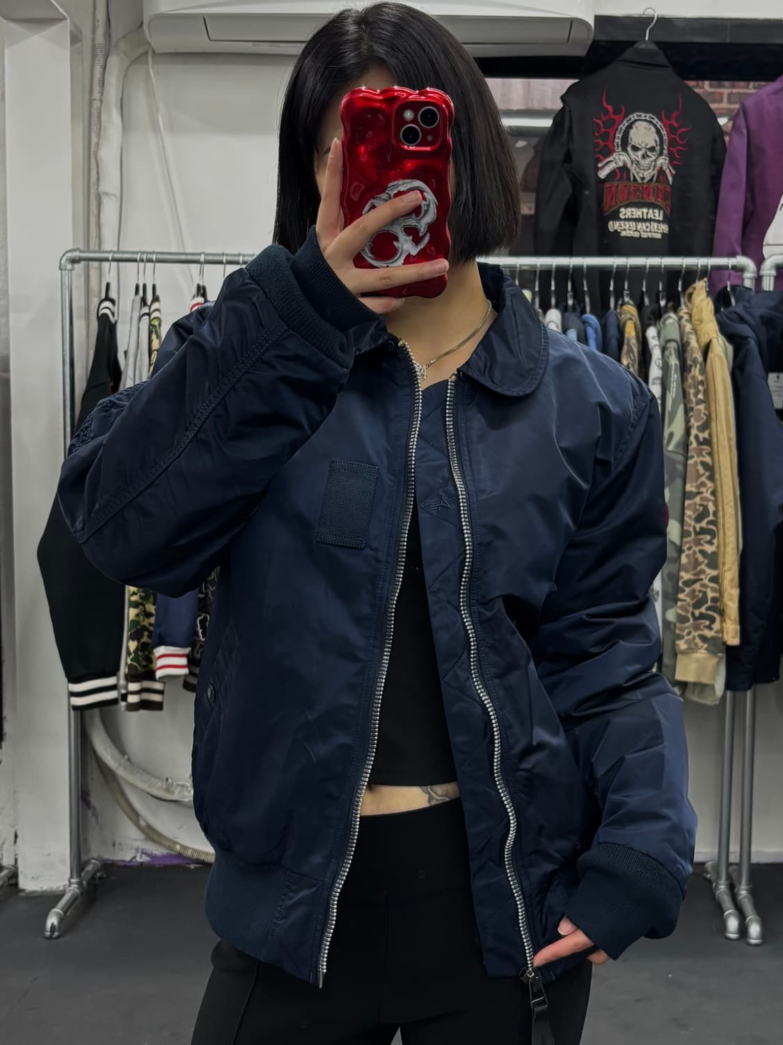 알파 인더스트리 슬림핏 네이비 MA-1 상품이미지2