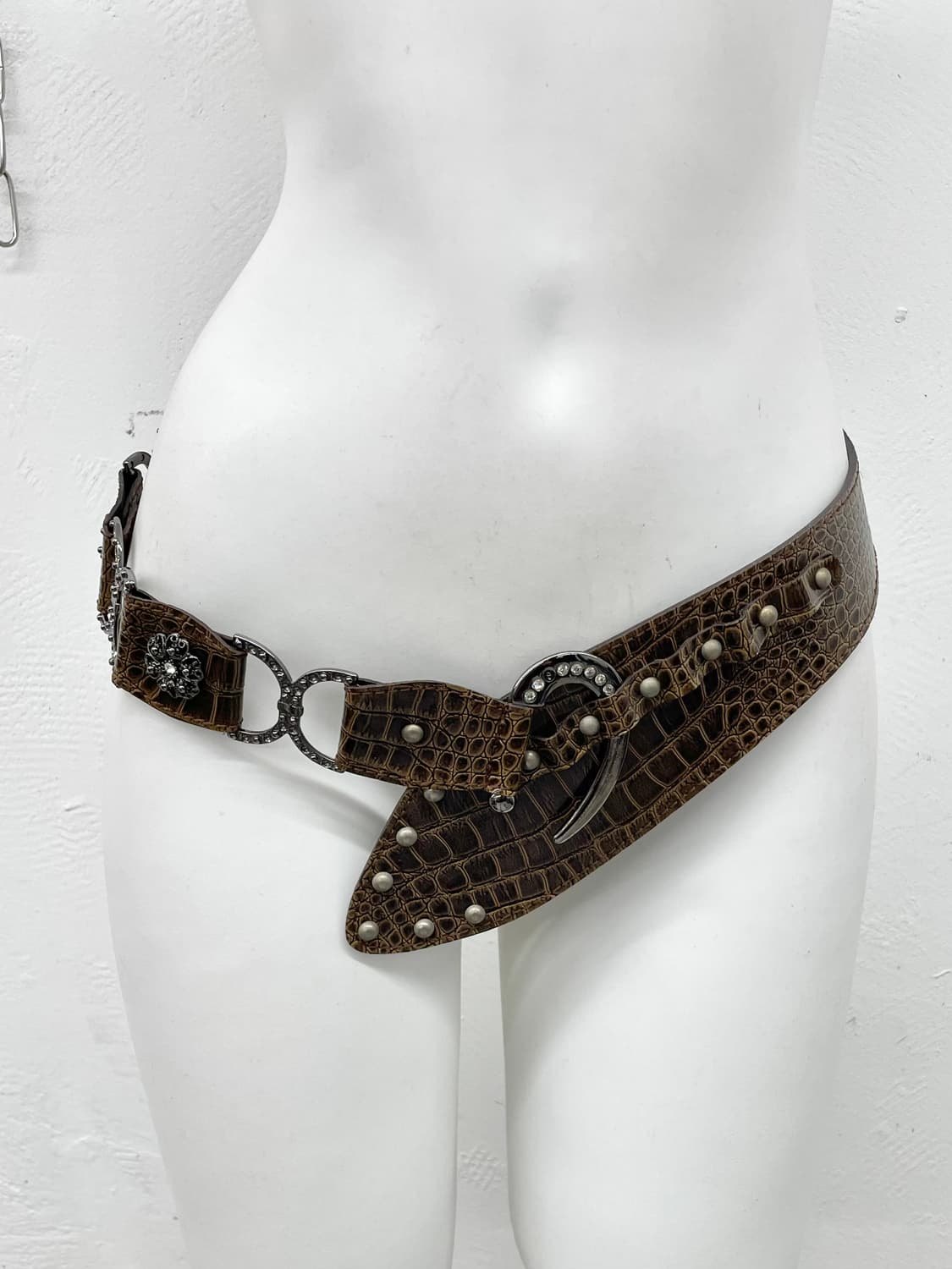 그런지 큐빅 스터드 와이드 벨트 상품이미지2