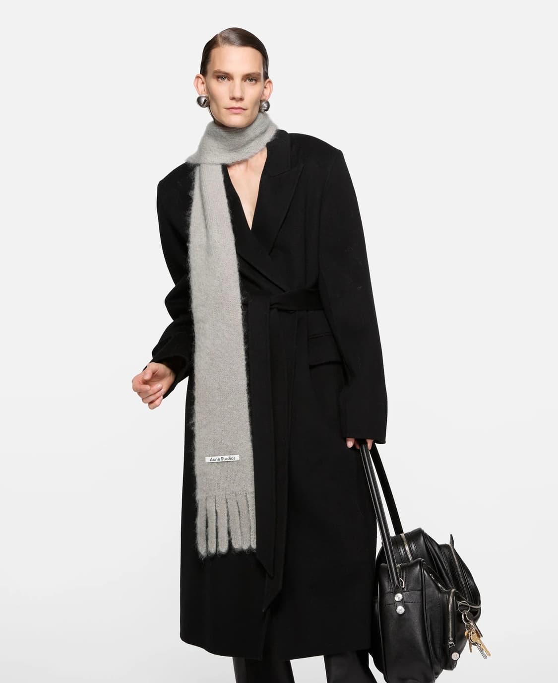 아크네스튜디오 26ss 스키니 로고 머플러/그레이 상품이미지1