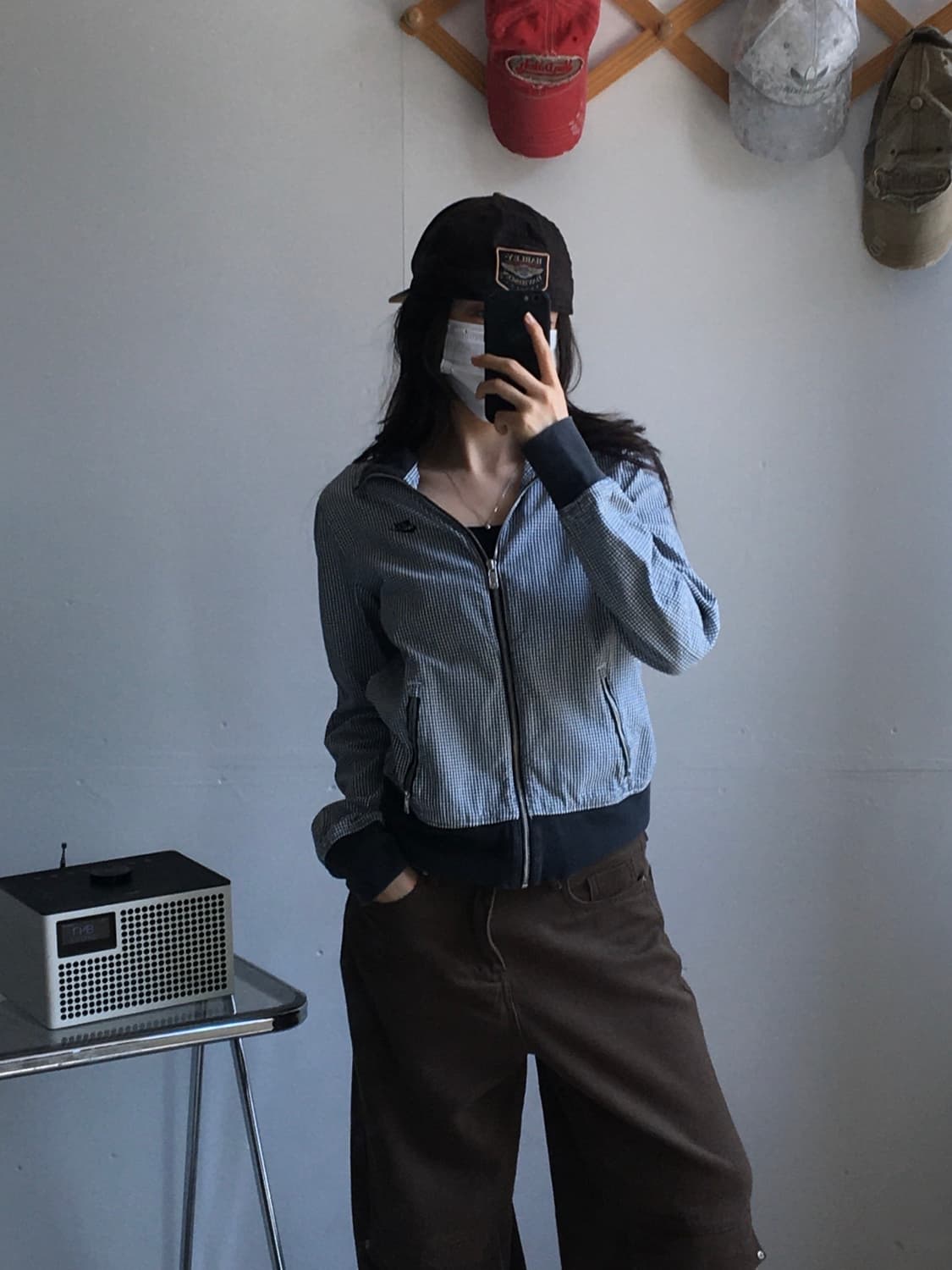 나이키 퓨추라로고 체크패턴 자켓 상품이미지1