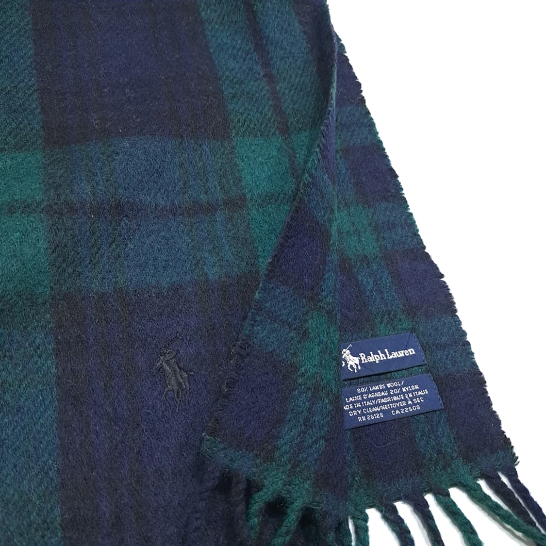 MX564 폴로 90s 이태리판 램스울 블랙워치 머플러 목도리 상품이미지6