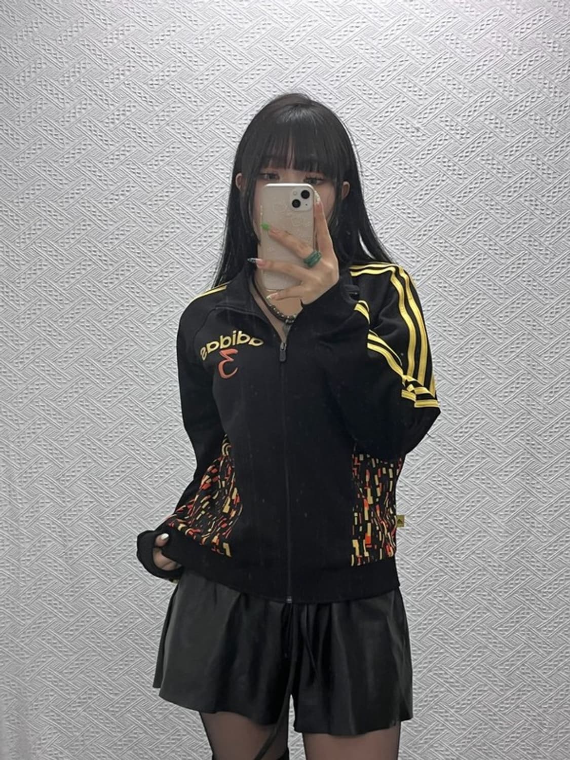 아디다스 키치 픽셀 그래픽 패턴 져지 집업 95 C09262 상품이미지2