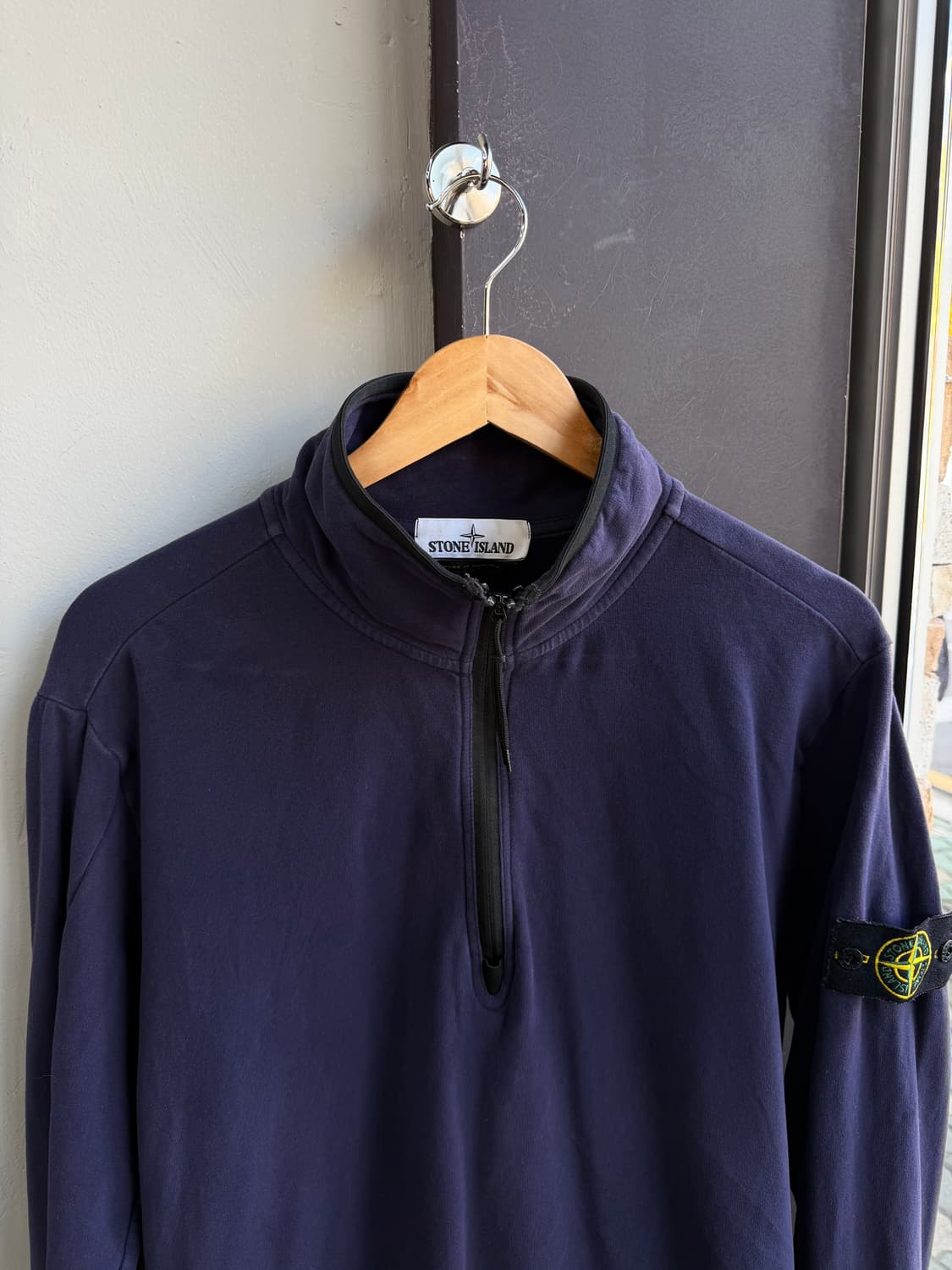 XL/ 스톤아일랜드 브러쉬드 오가닉 기모 하프집업 상품이미지4