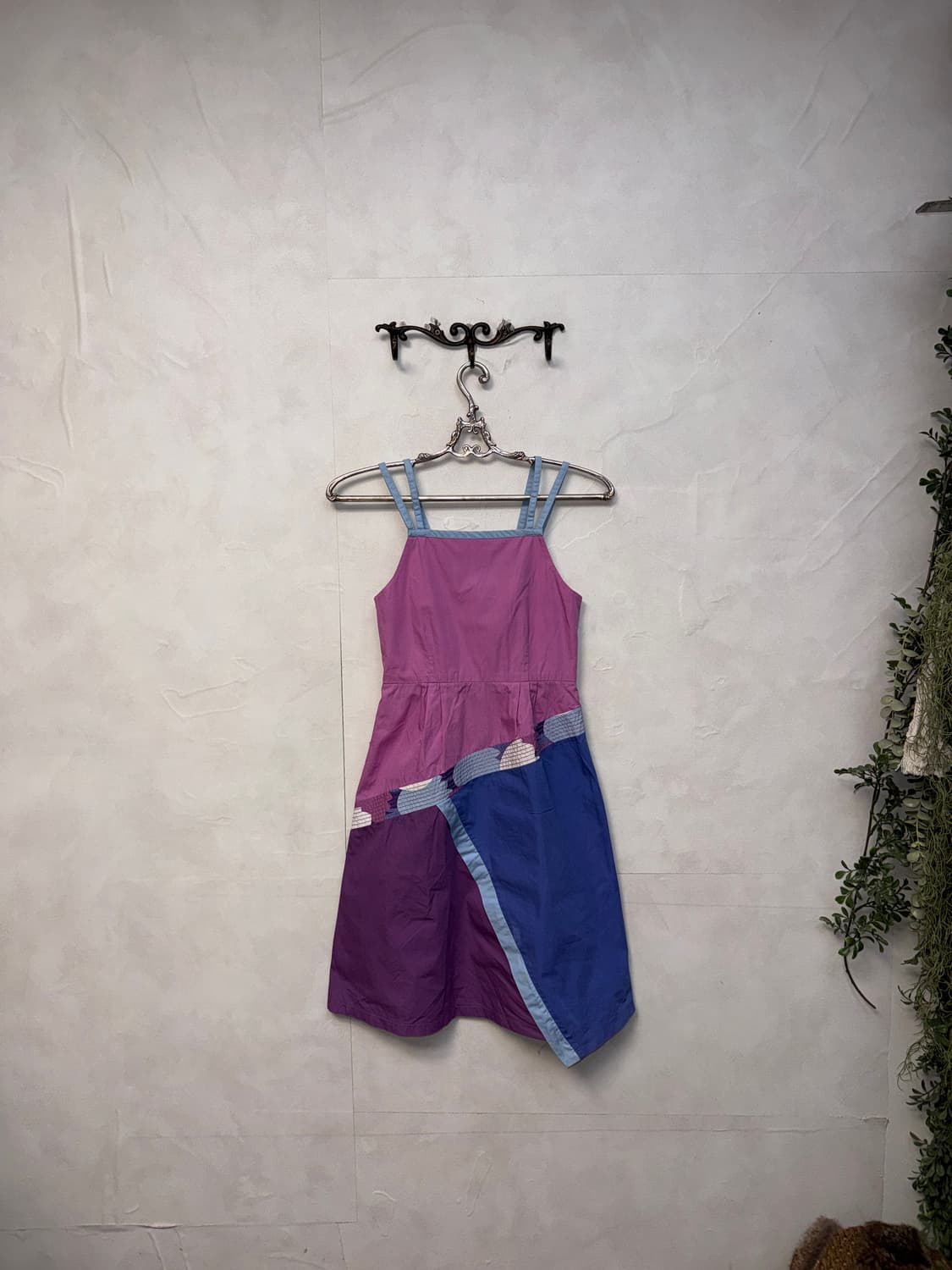Pink blue patch cotton ops 상품이미지3