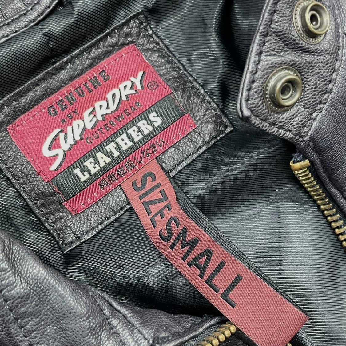 슈퍼드라이 바이커 레더 자켓 상품이미지7