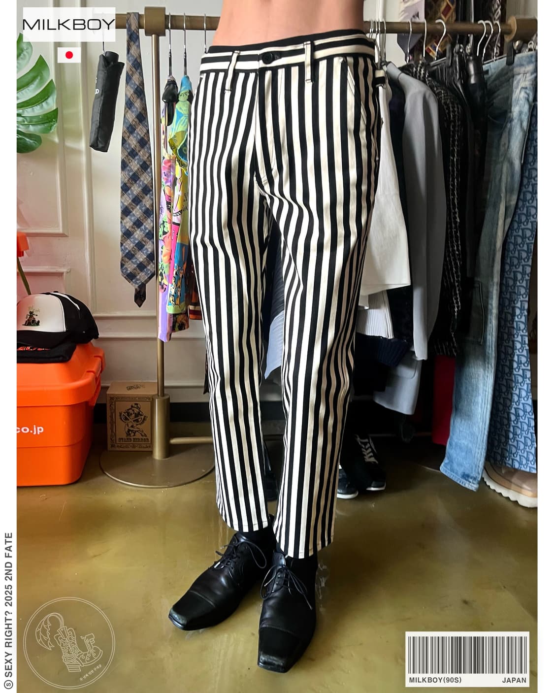 90s MILKBOY Stripe Studed Cotton Pants 상품이미지1