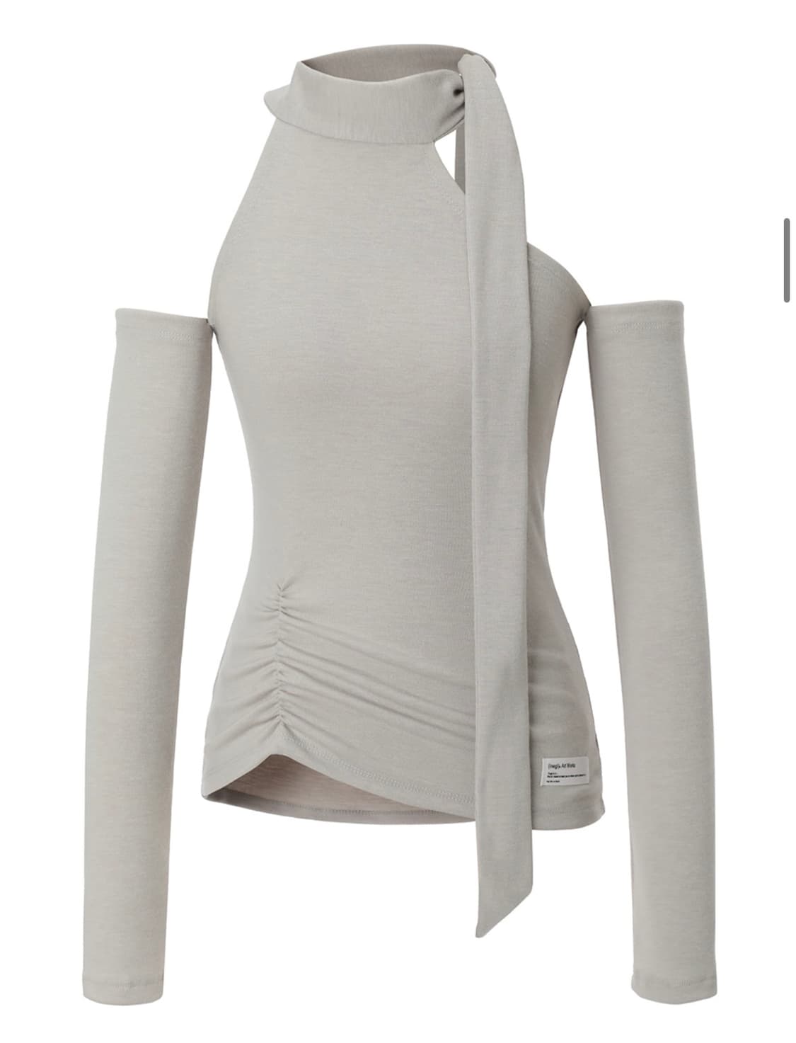 이네기 셔링 스카프 탑 샌드베이지 상품이미지1