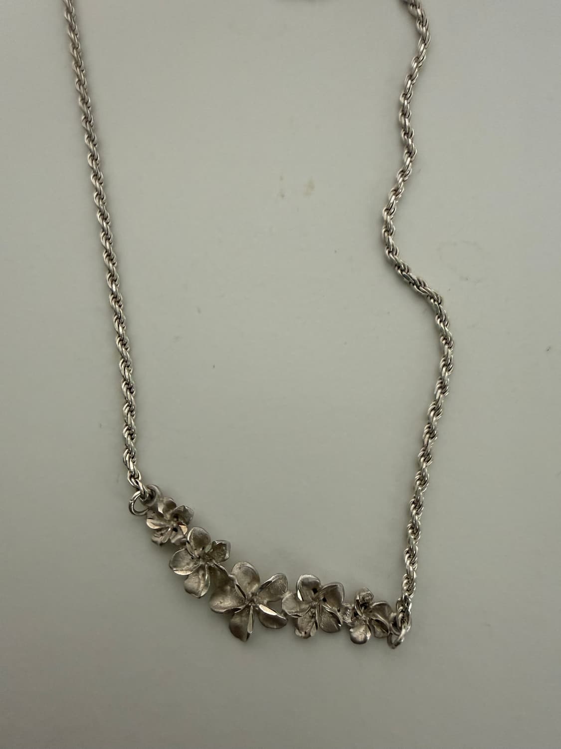 하와이안 플라워 실버 목걸이 상품이미지1